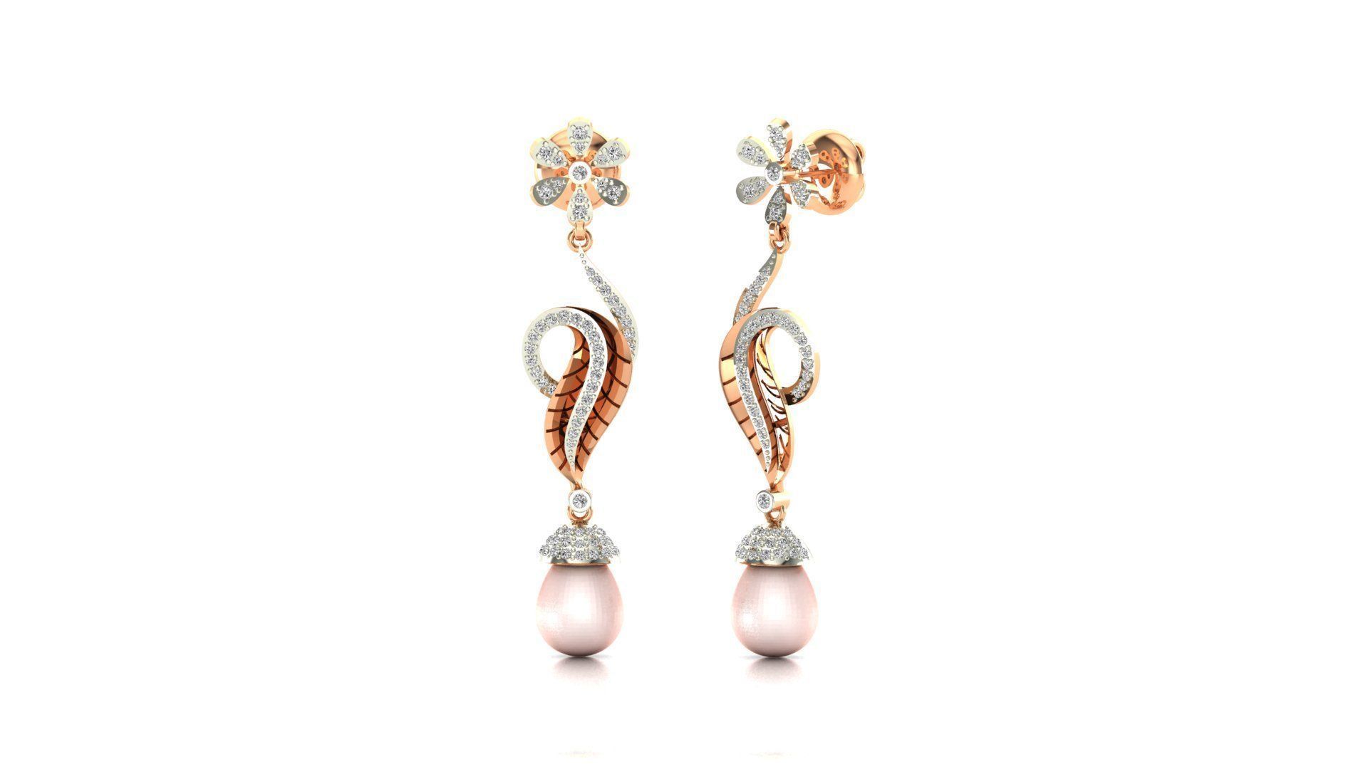 58 Women Earrings 3dm render details bulk collection 3D print model_24