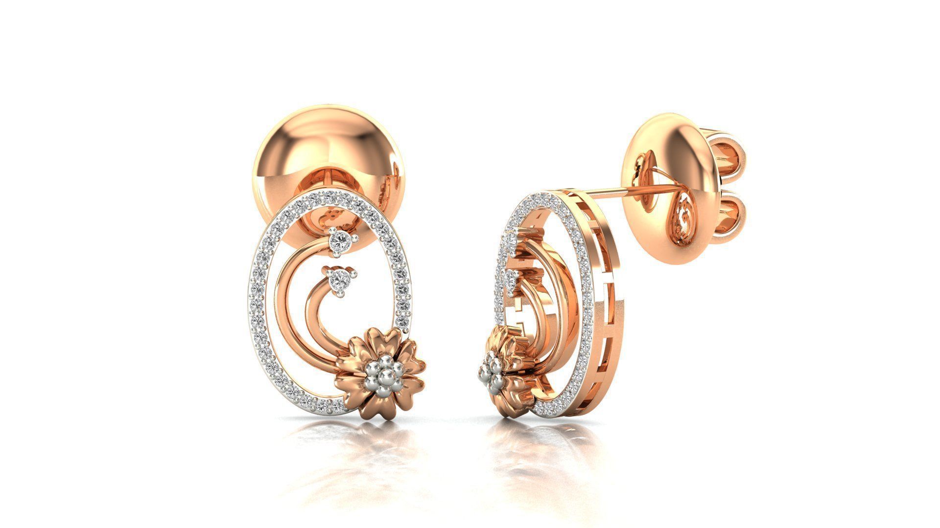 58 Women Earrings 3dm render details bulk collection 3D print model_58