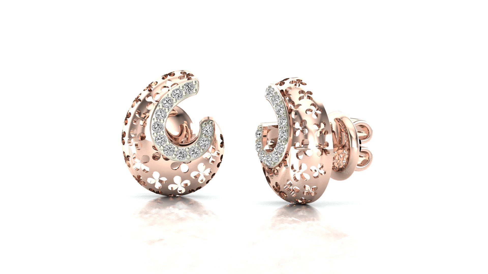 58 Women Earrings 3dm render details bulk collection 3D print model_46