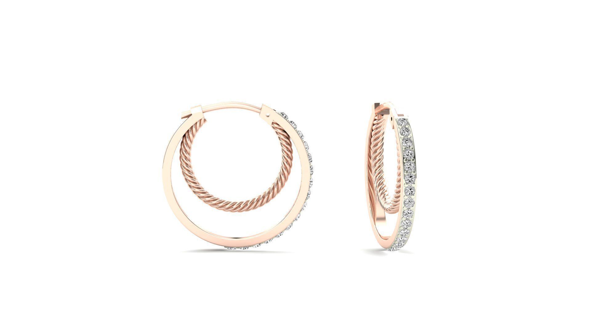 58 Women Earrings 3dm render details bulk collection 3D print model_40