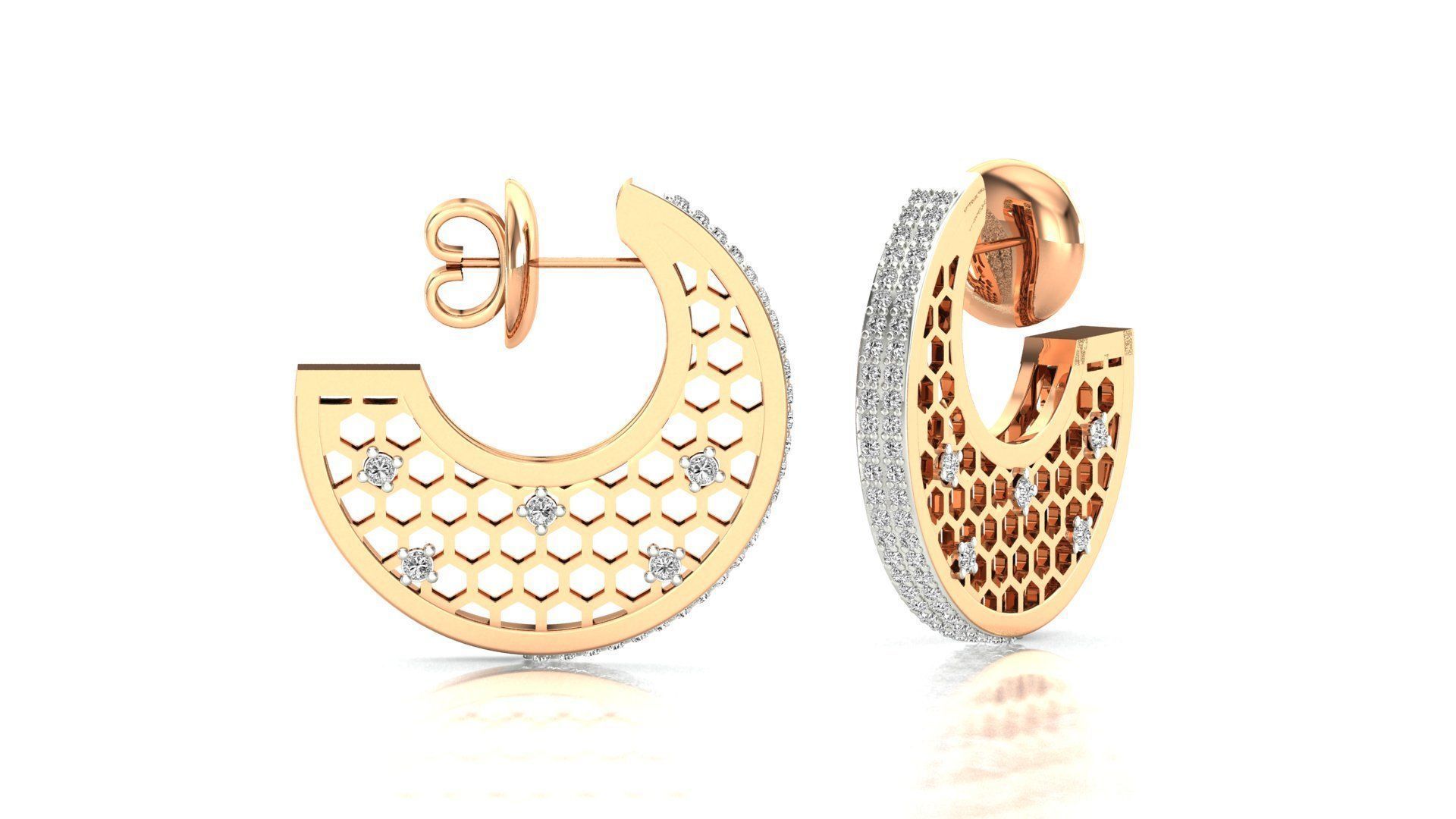 58 Women Earrings 3dm render details bulk collection 3D print model_39