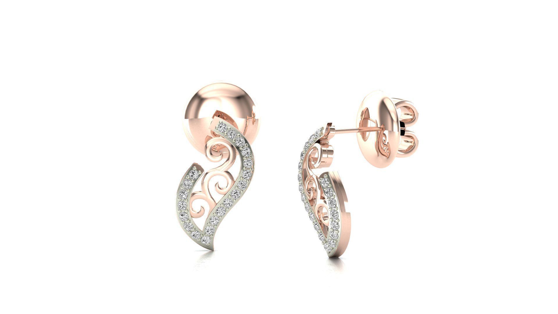 58 Women Earrings 3dm render details bulk collection 3D print model_50