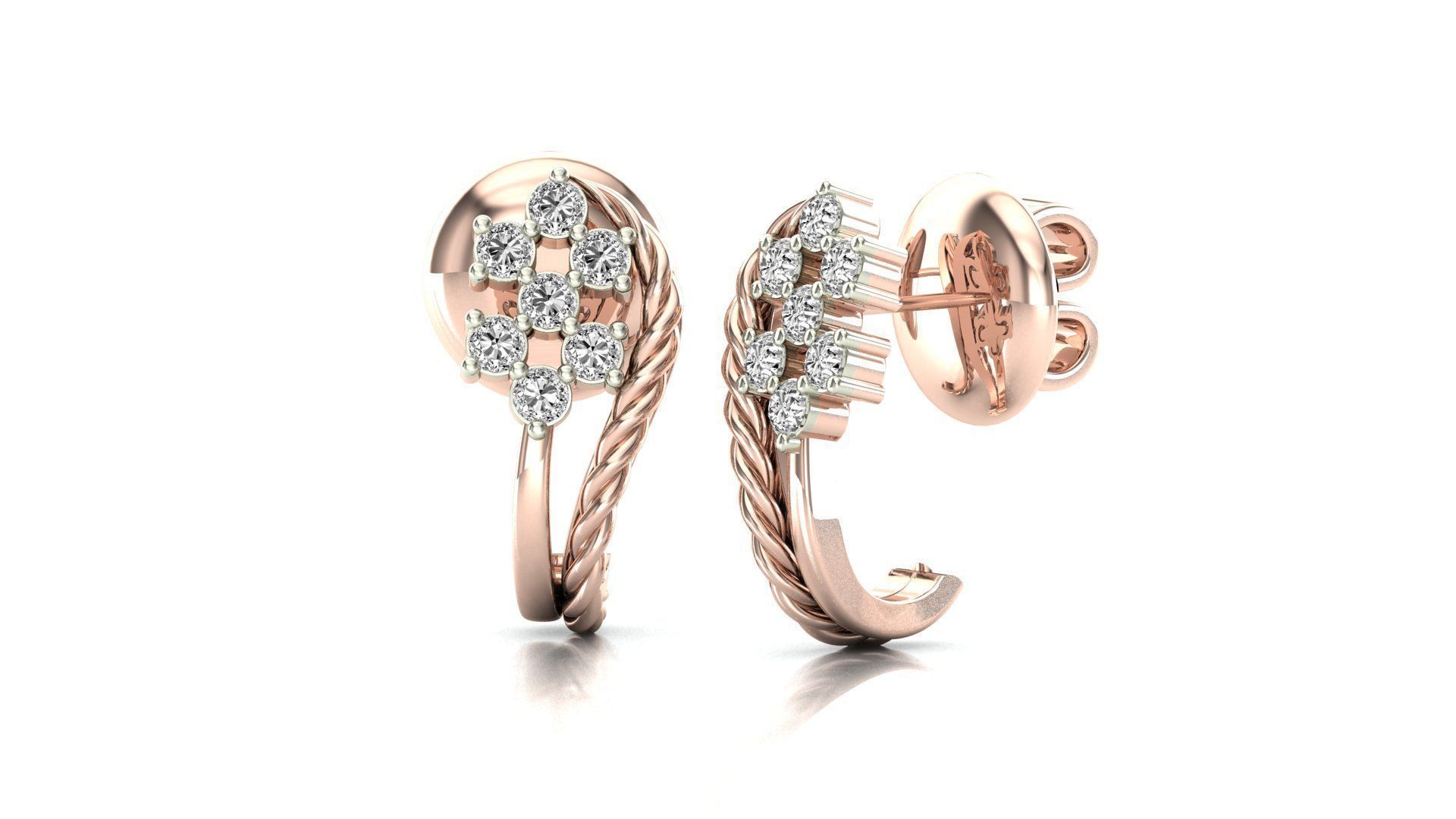 58 Women Earrings 3dm render details bulk collection 3D print model_45