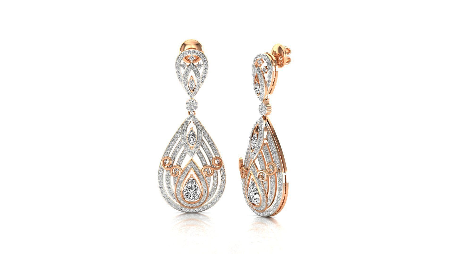 58 Women Earrings 3dm render details bulk collection 3D print model_44