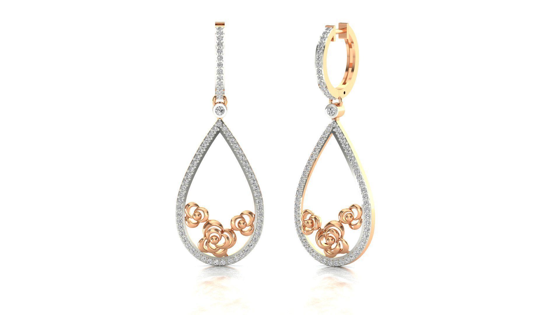 58 Women Earrings 3dm render details bulk collection 3D print model_16