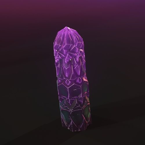 Mineral violet  for game Low-poly 3D model