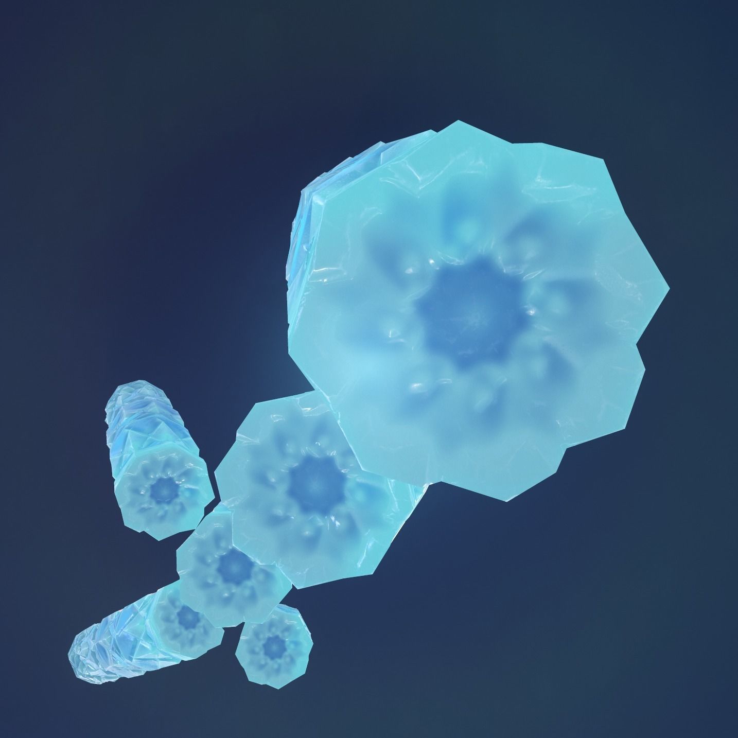 Mineral white variation Low-poly 3D model_1