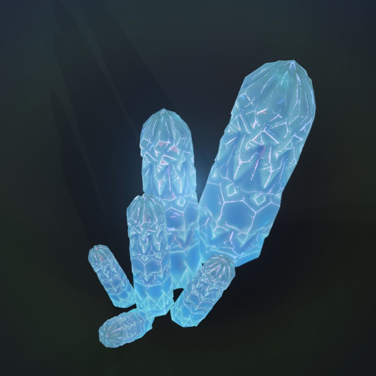 Mineral white variation Low-poly 3D model_16