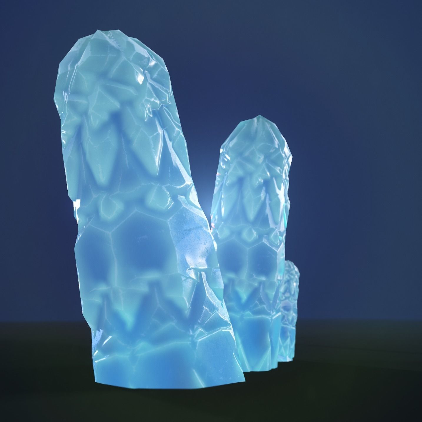 Mineral white variation Low-poly 3D model_5