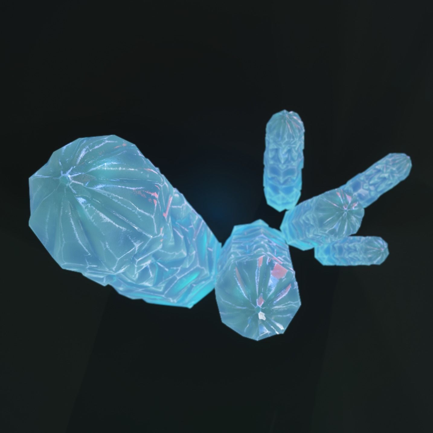 Mineral white variation Low-poly 3D model_2
