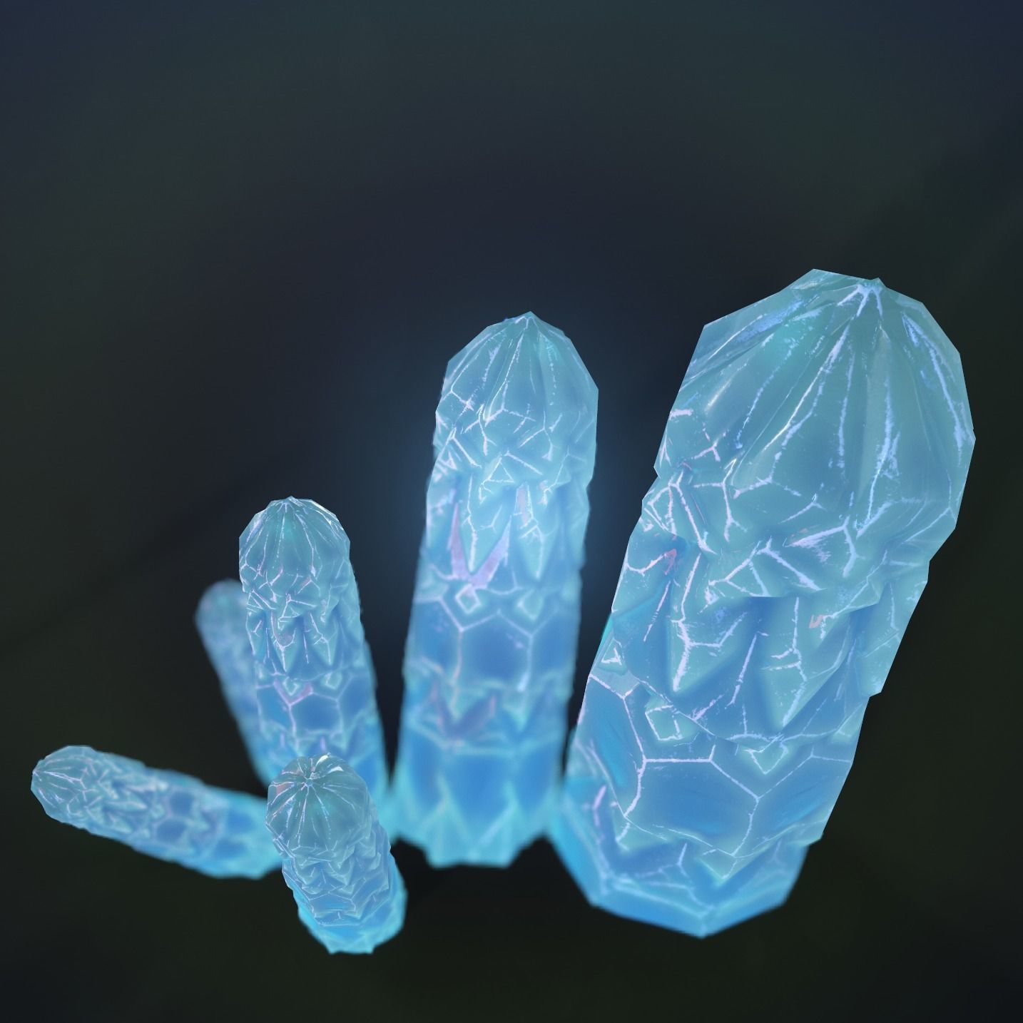 Mineral white variation Low-poly 3D model_13