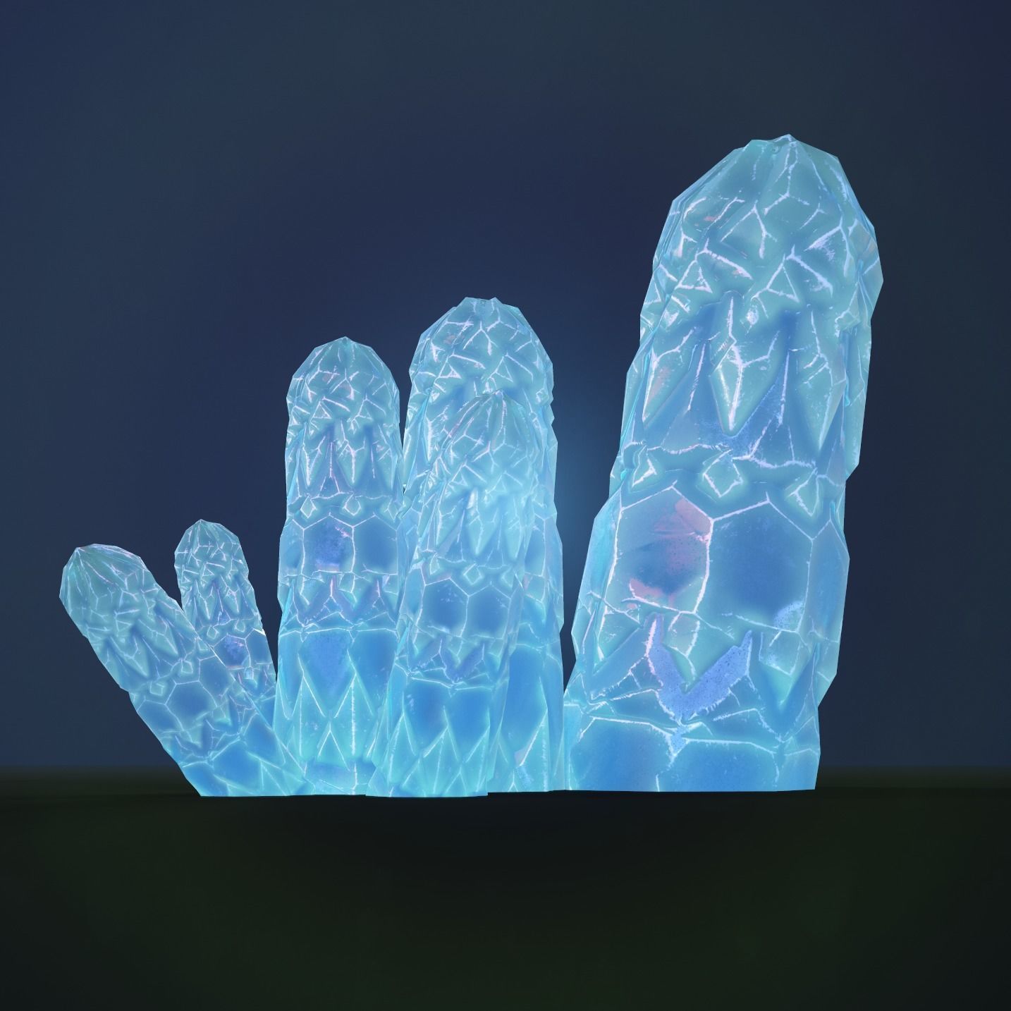 Mineral white variation Low-poly 3D model_4