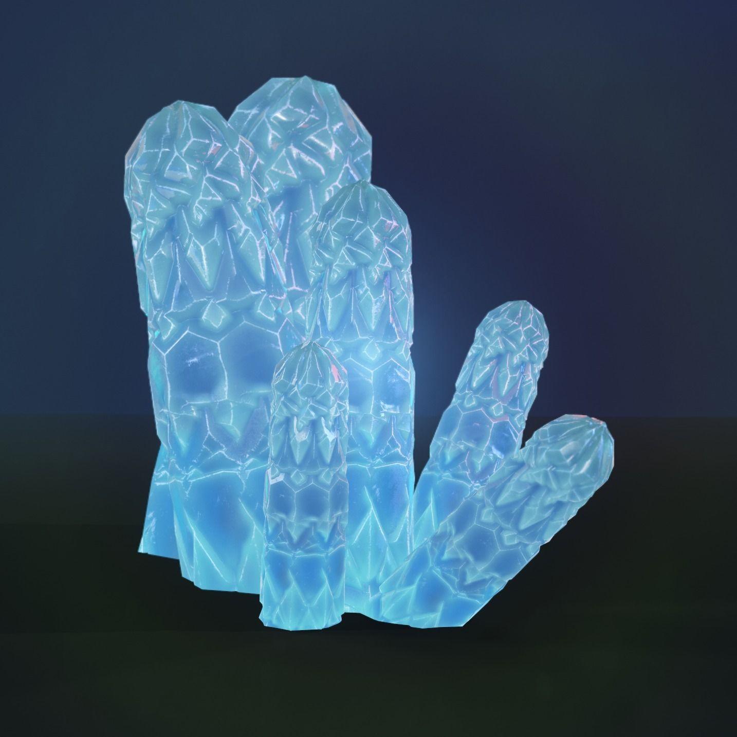 Mineral white variation Low-poly 3D model_18
