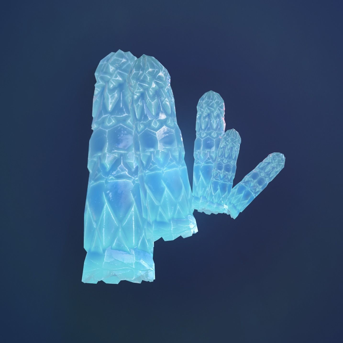 Mineral white variation Low-poly 3D model_17