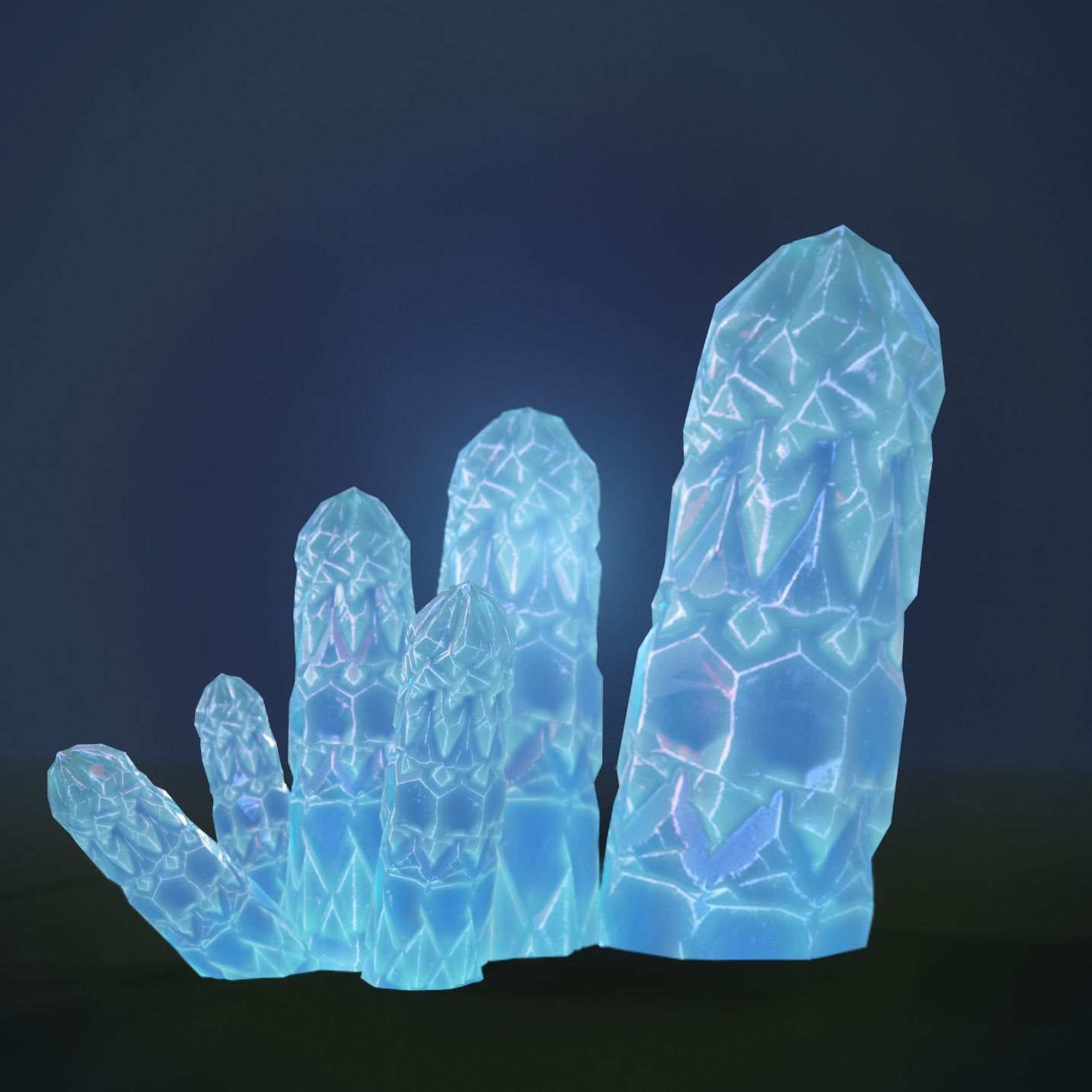 Mineral white variation Low-poly 3D model_8