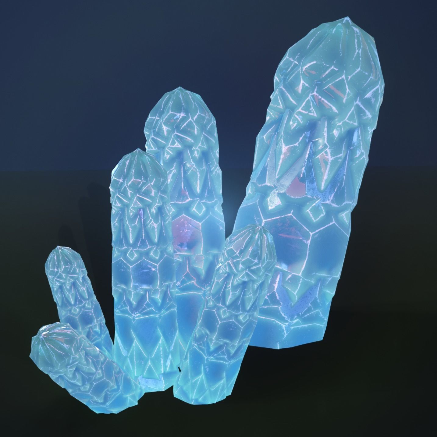 Mineral white variation Low-poly 3D model_15