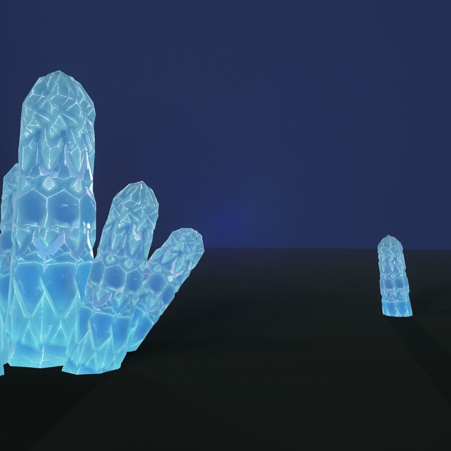 Mineral white variation Low-poly 3D model_14