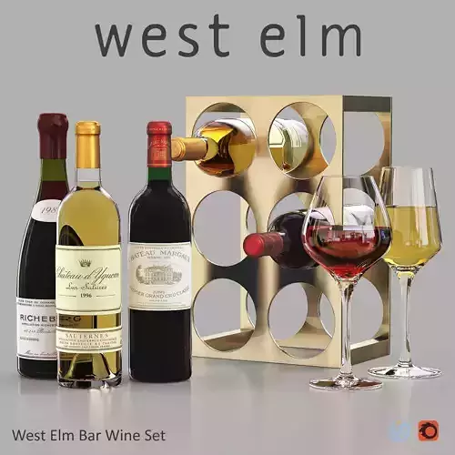 WEST ELM Metal Wine Rack 3D model