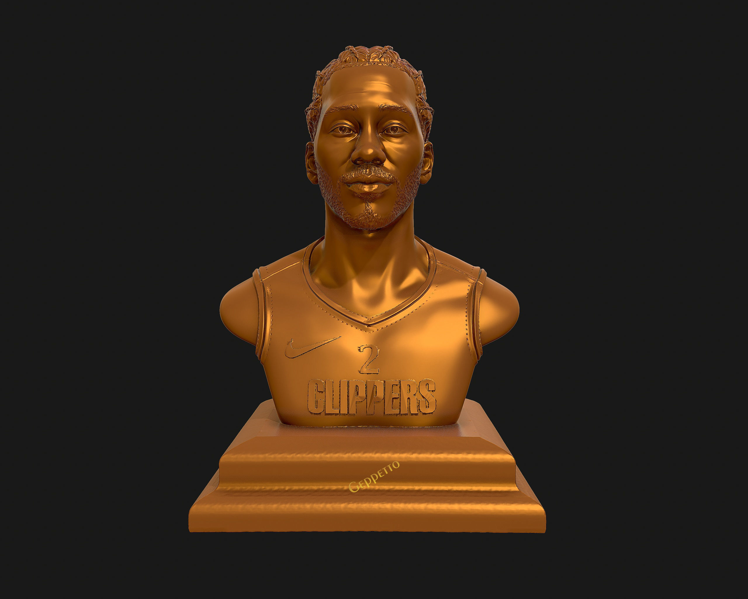 Kawhi Leonard 3D portrait sculpture ready to 3D print 3D print model_26