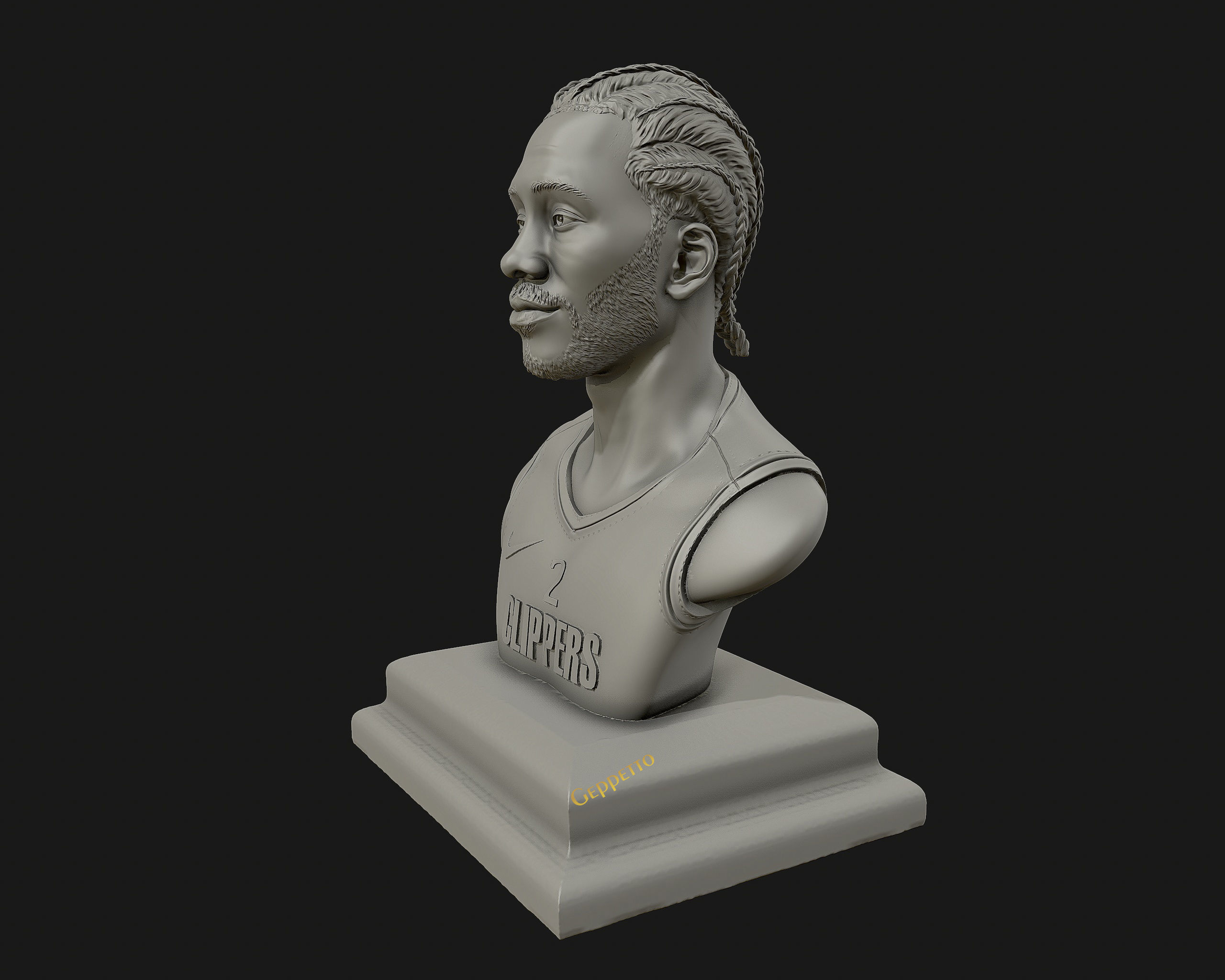 Kawhi Leonard 3D portrait sculpture ready to 3D print 3D print model_58