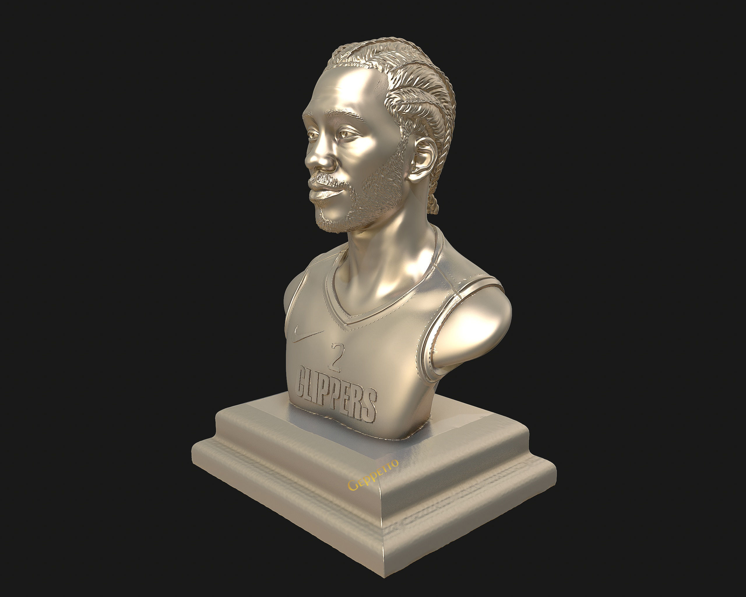 Kawhi Leonard 3D portrait sculpture ready to 3D print 3D print model_20