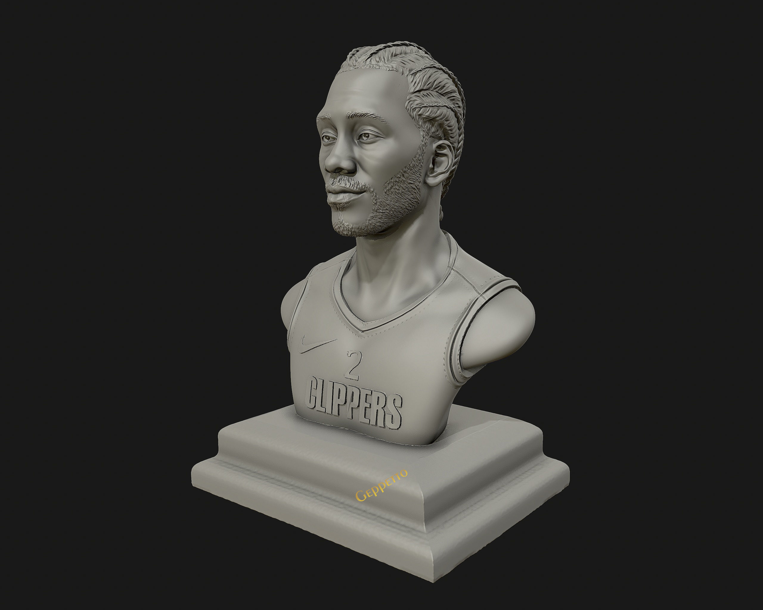 Kawhi Leonard 3D portrait sculpture ready to 3D print 3D print model_44