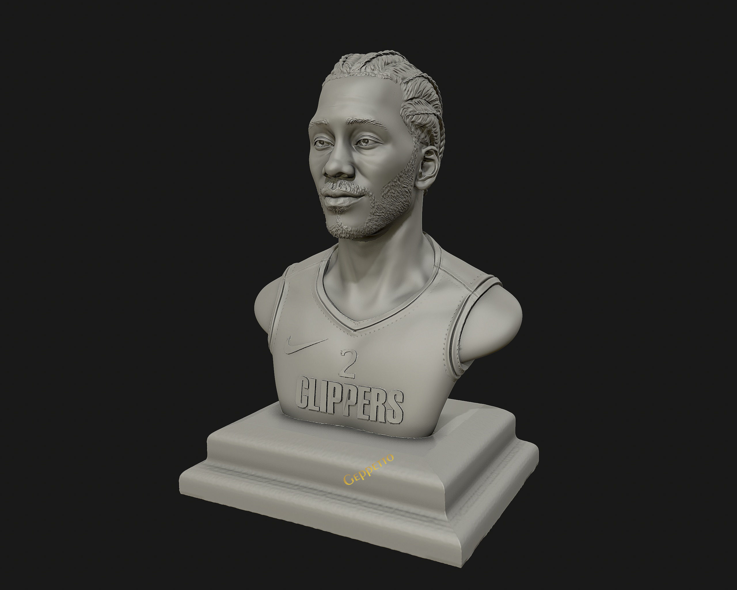 Kawhi Leonard 3D portrait sculpture ready to 3D print 3D print model_33