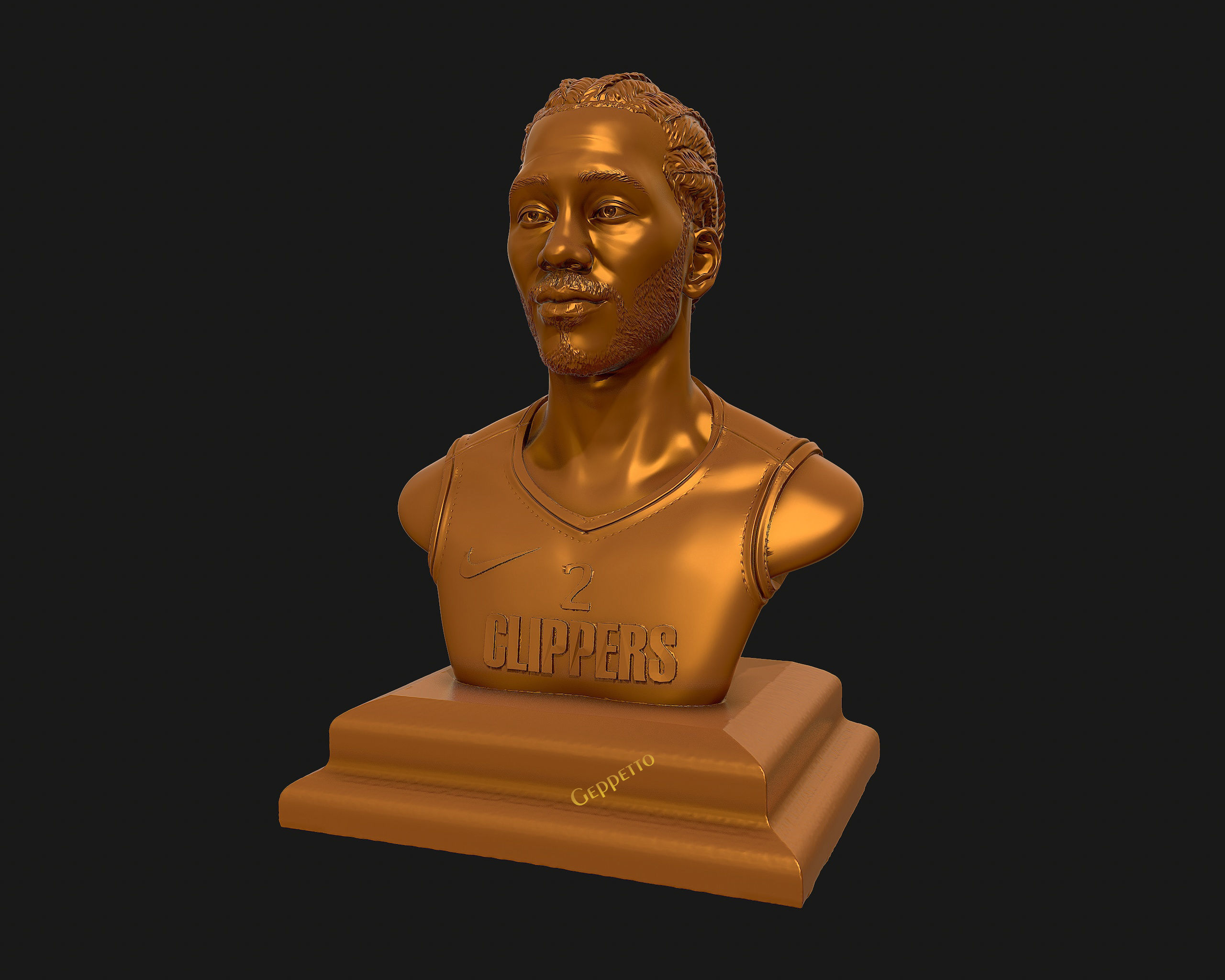 Kawhi Leonard 3D portrait sculpture ready to 3D print 3D print model_28
