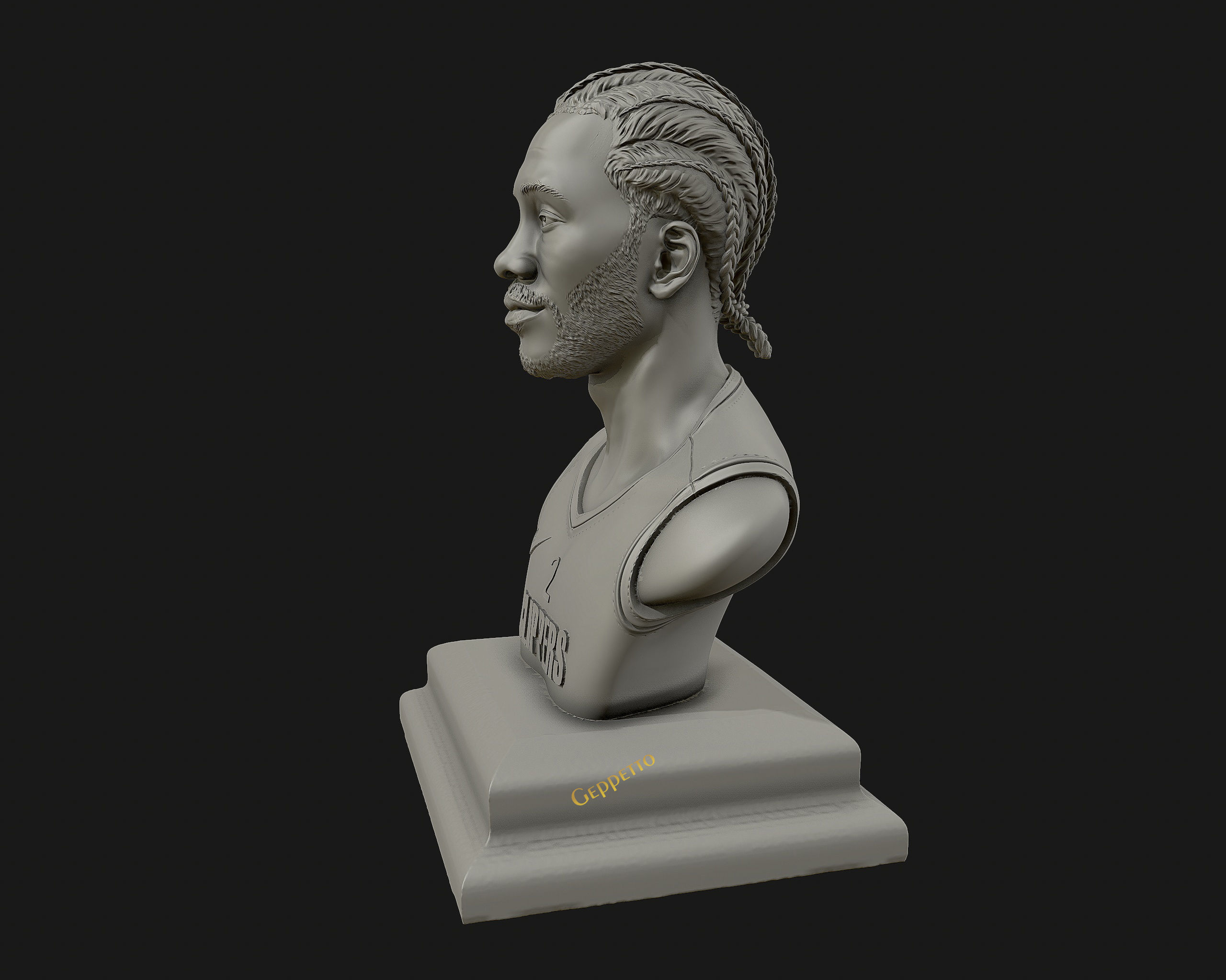 Kawhi Leonard 3D portrait sculpture ready to 3D print 3D print model_59