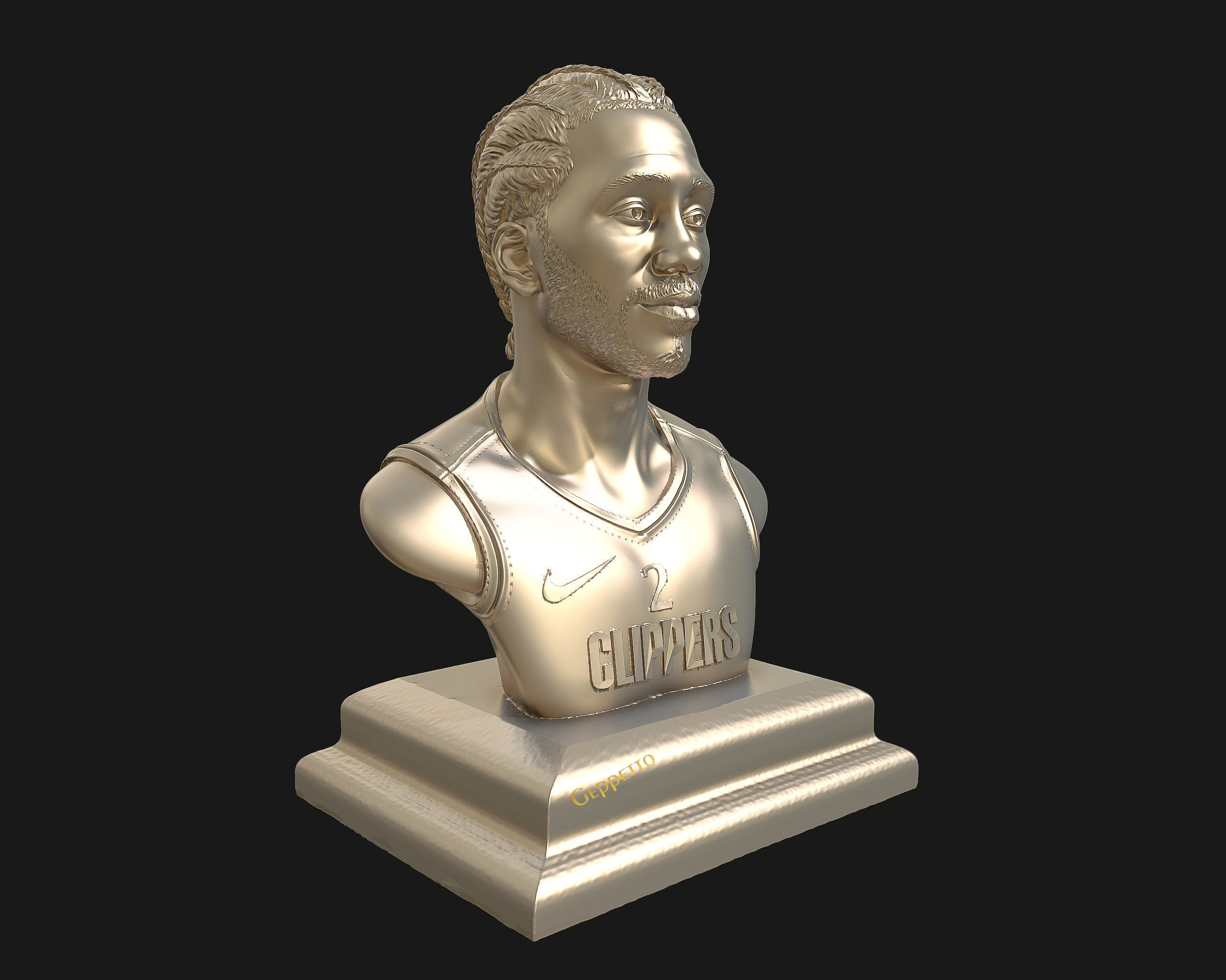 Kawhi Leonard 3D portrait sculpture ready to 3D print 3D print model_24