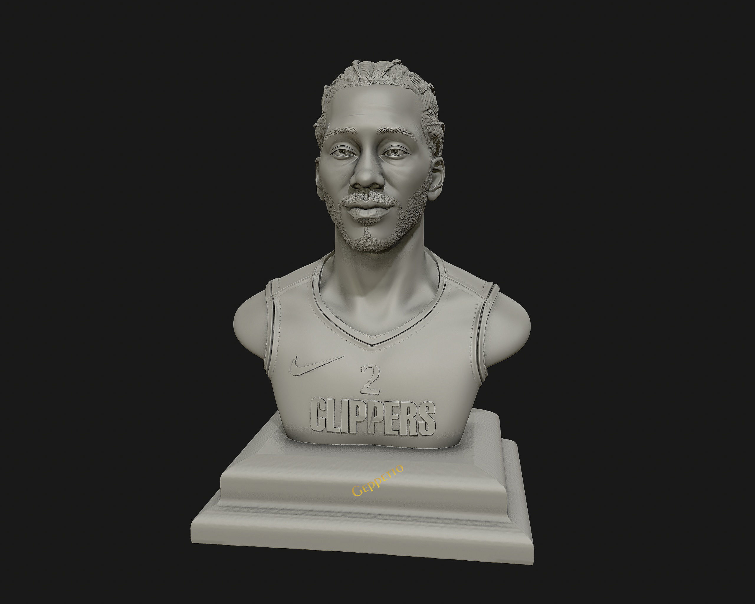 Kawhi Leonard 3D portrait sculpture ready to 3D print 3D print model_11