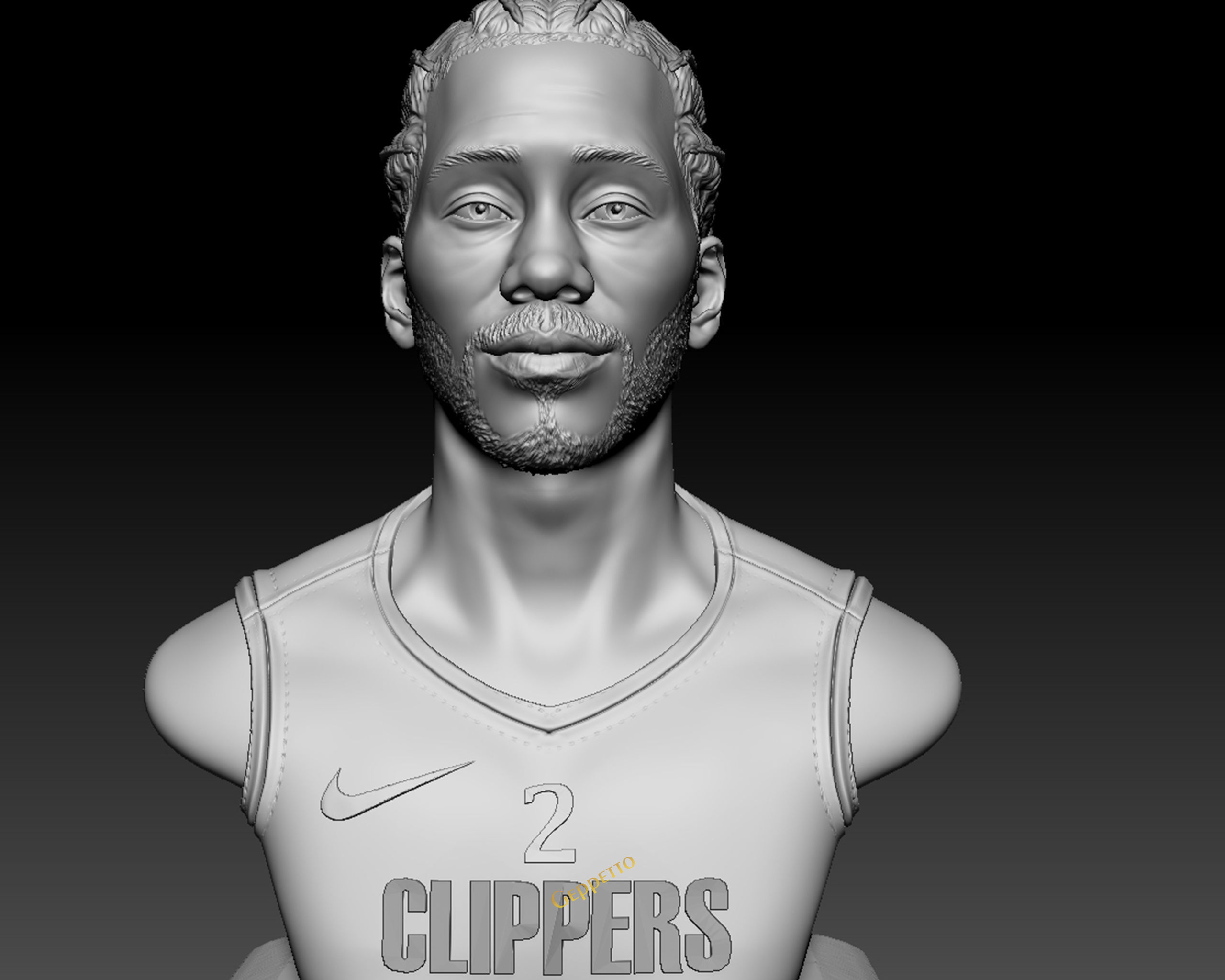 Kawhi Leonard 3D portrait sculpture ready to 3D print 3D print model_39