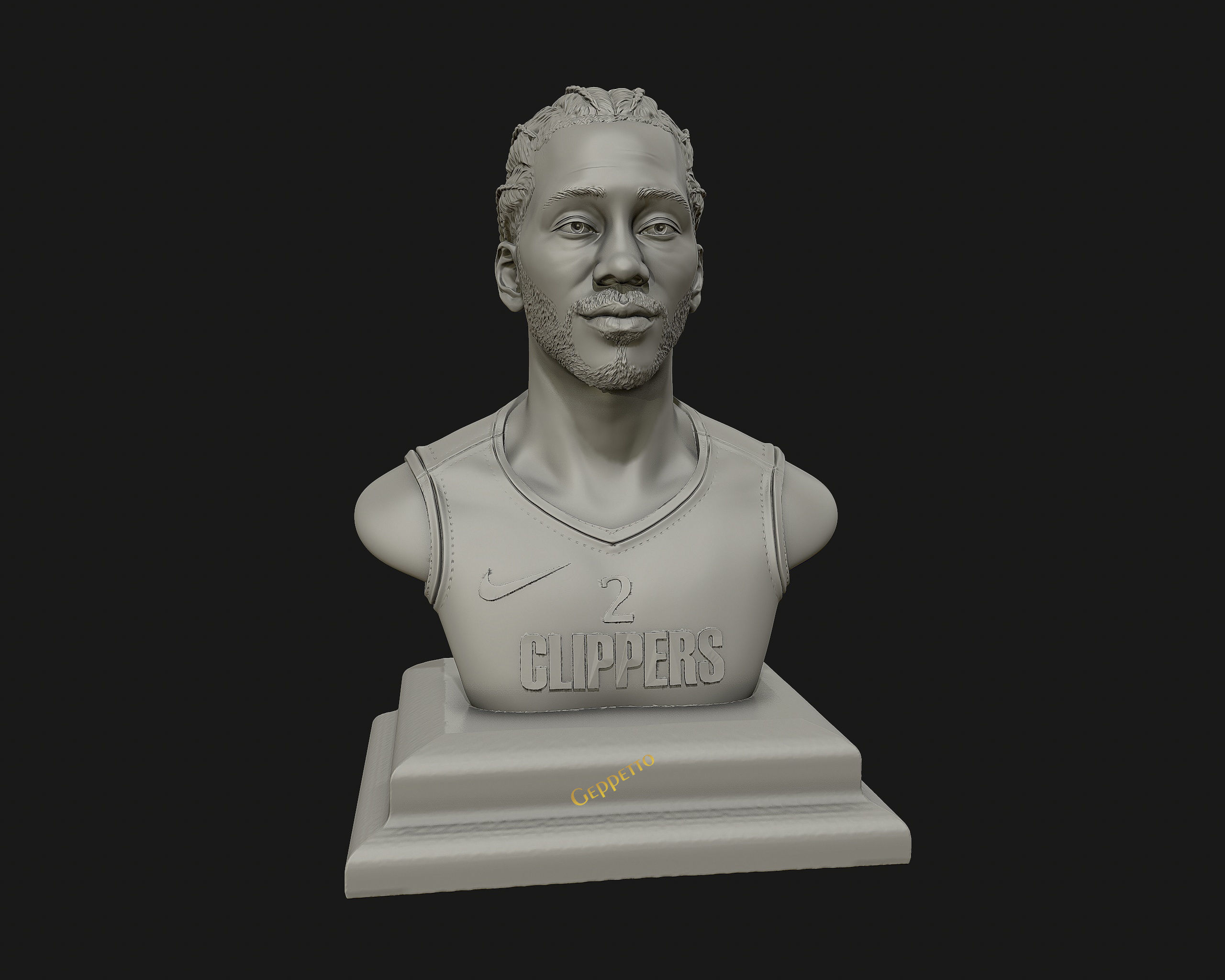 Kawhi Leonard 3D portrait sculpture ready to 3D print 3D print model_12