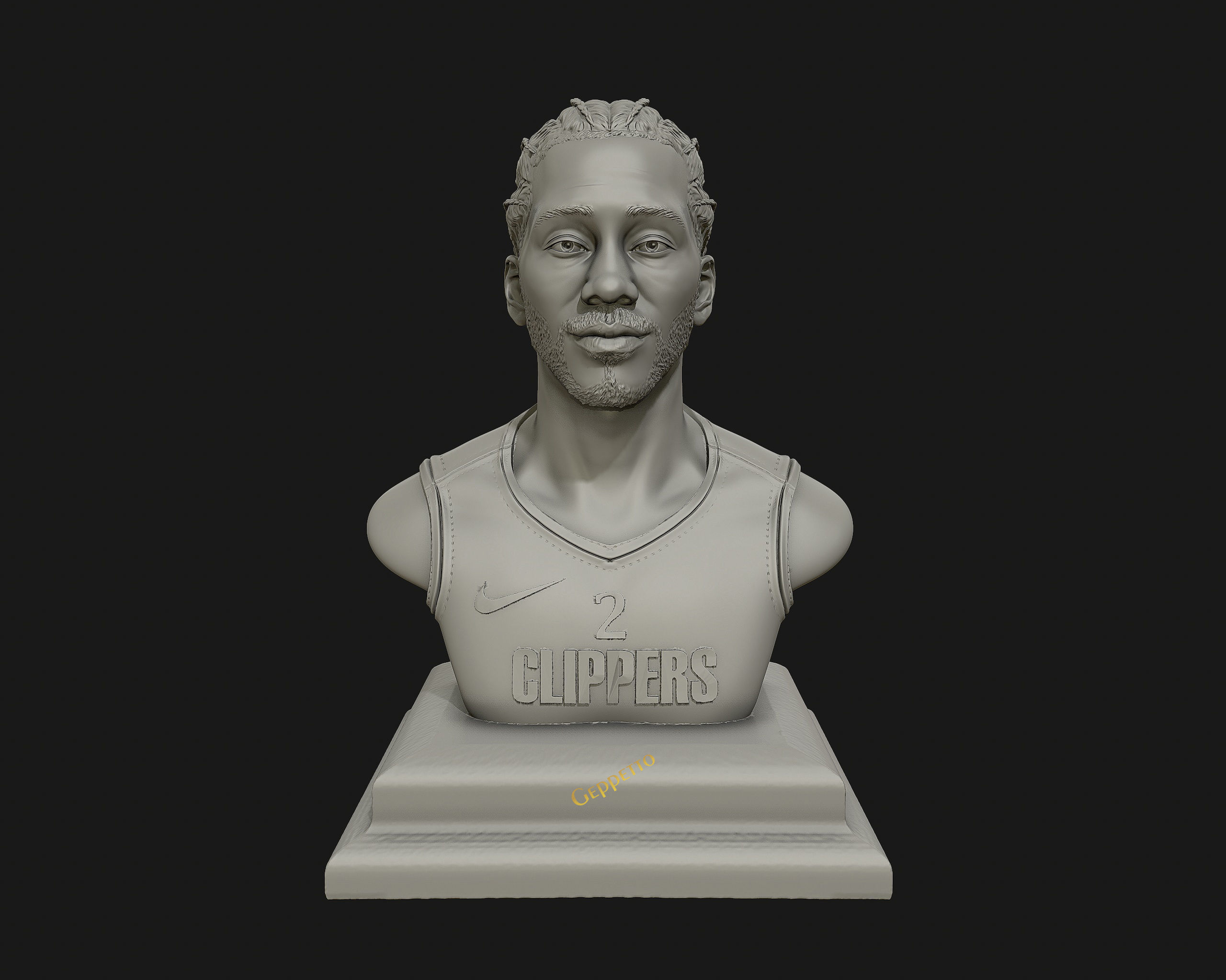 Kawhi Leonard 3D portrait sculpture ready to 3D print 3D print model_1