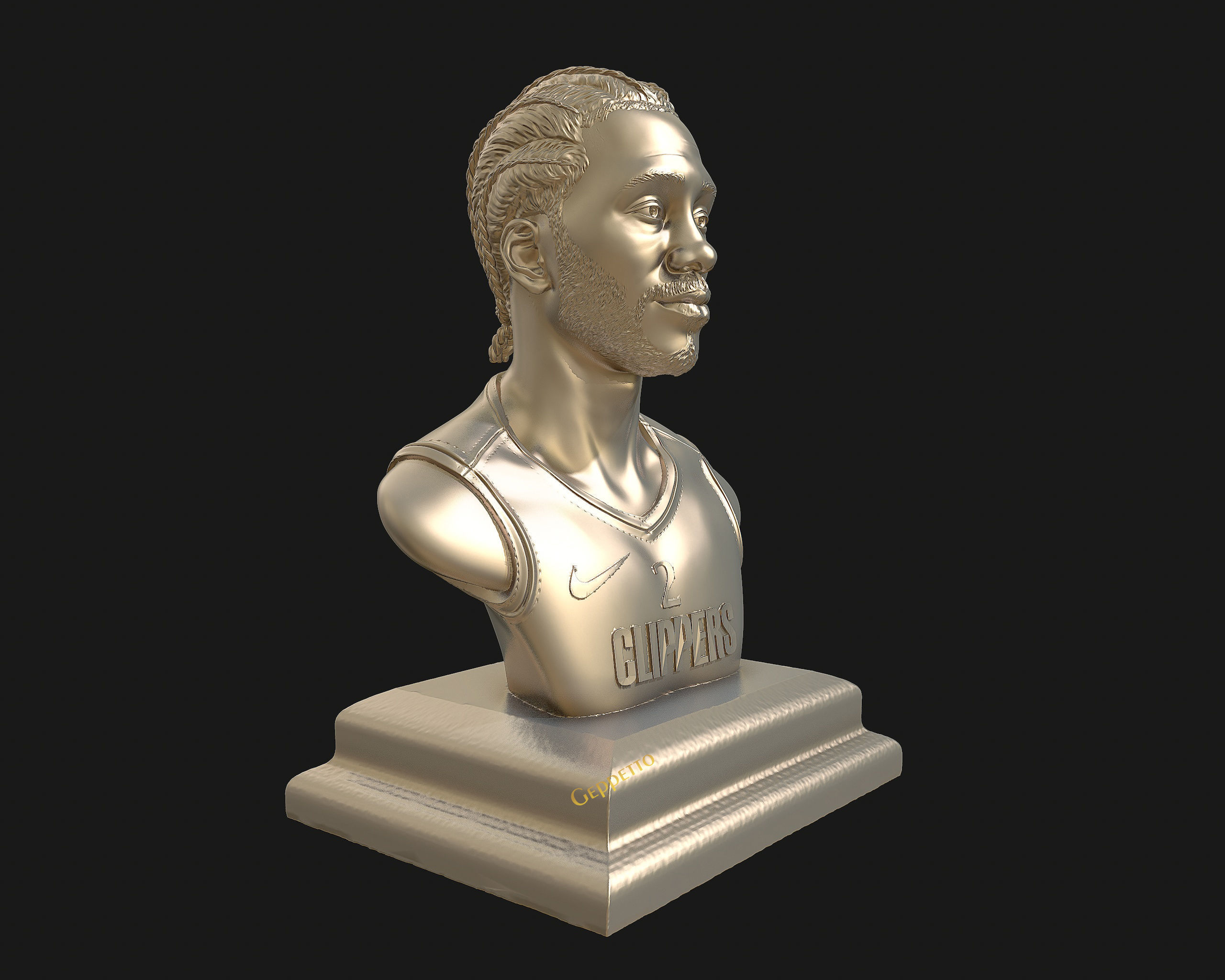 Kawhi Leonard 3D portrait sculpture ready to 3D print 3D print model_25