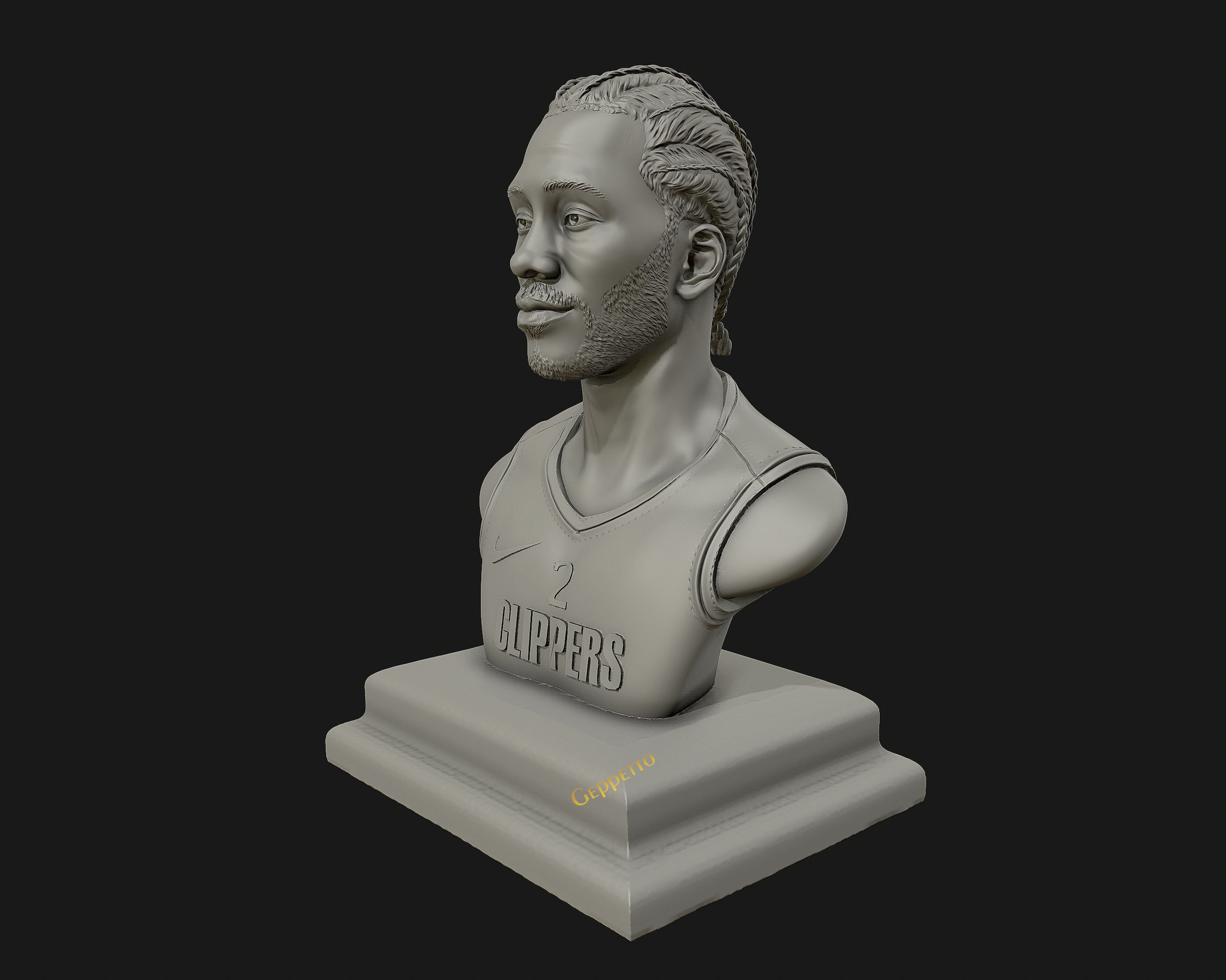 Kawhi Leonard 3D portrait sculpture ready to 3D print 3D print model_55