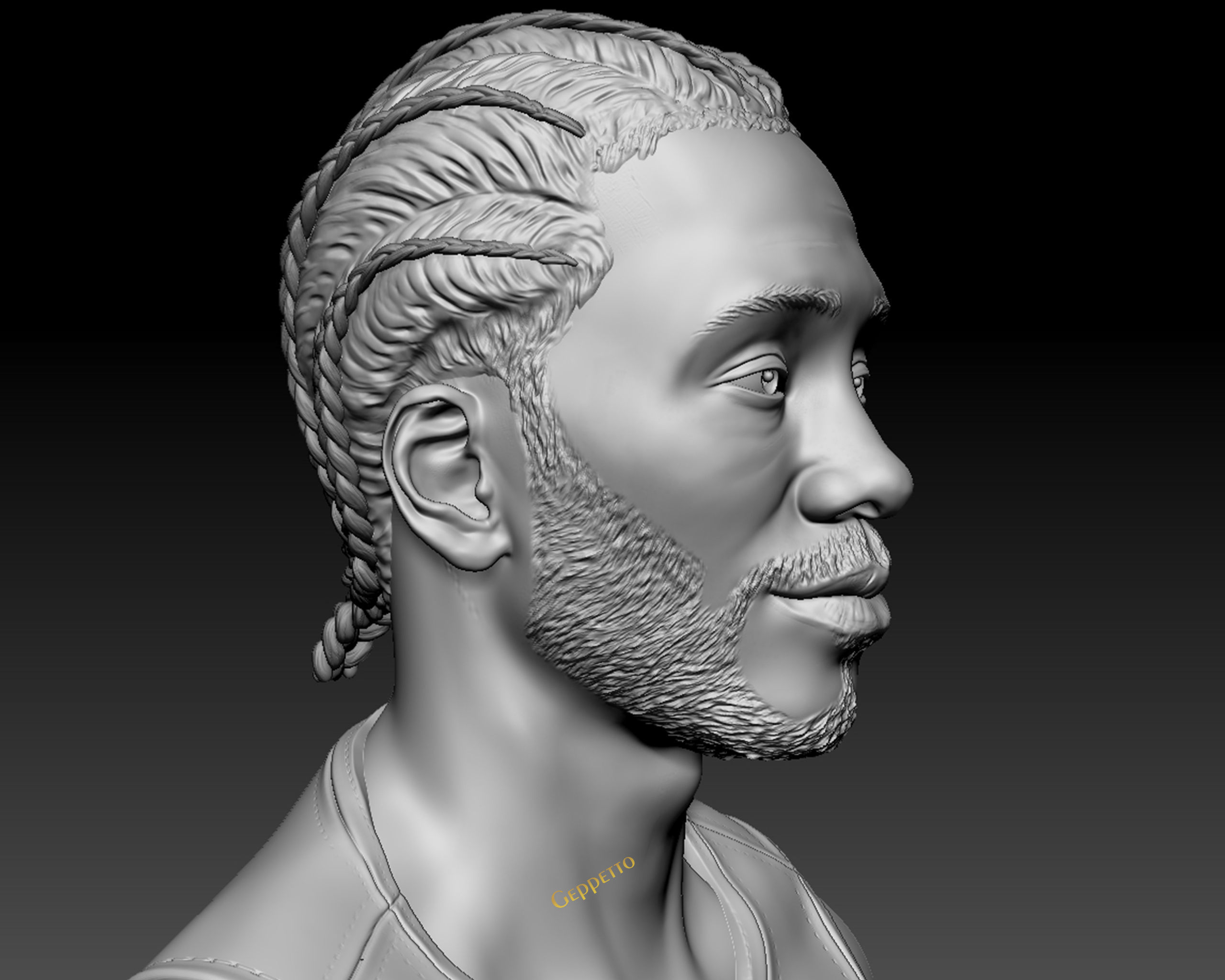 Kawhi Leonard 3D portrait sculpture ready to 3D print 3D print model_43