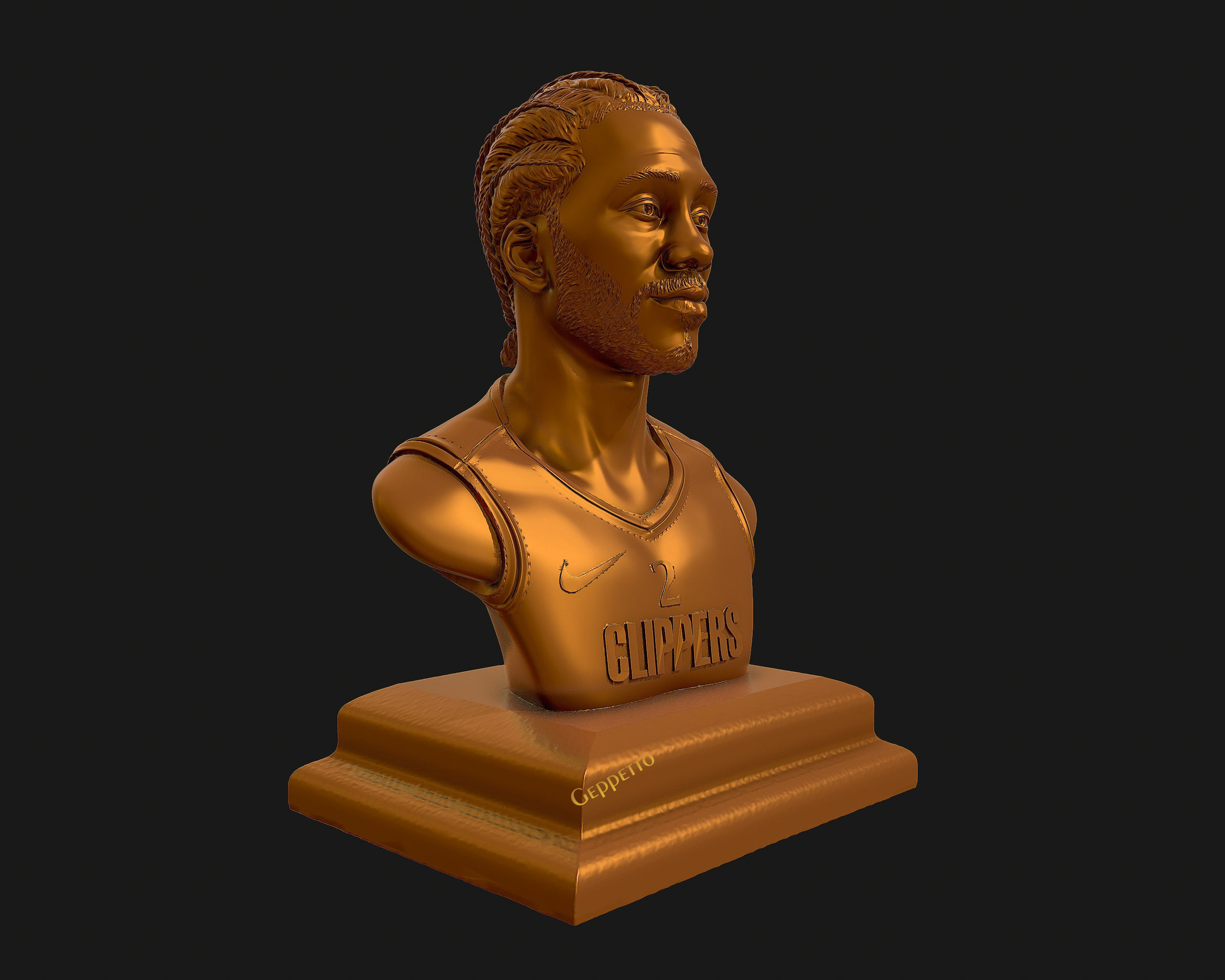 Kawhi Leonard 3D portrait sculpture ready to 3D print 3D print model_34