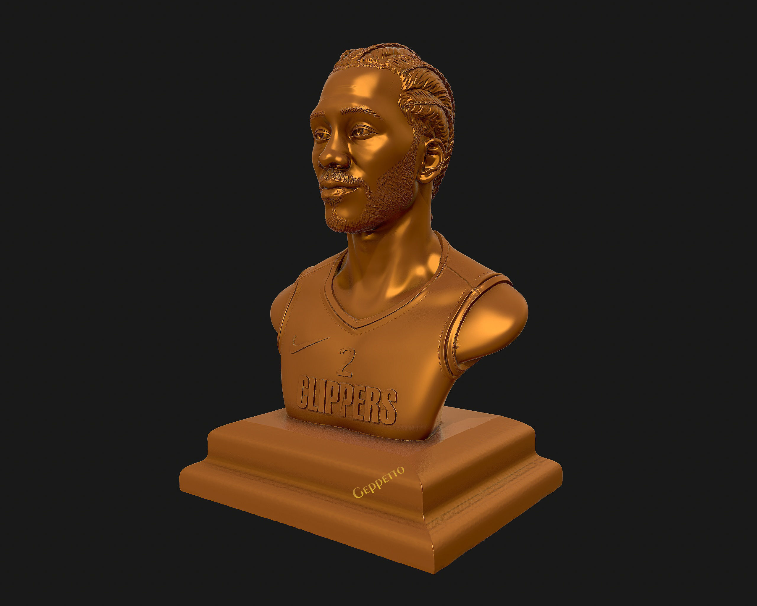 Kawhi Leonard 3D portrait sculpture ready to 3D print 3D print model_29