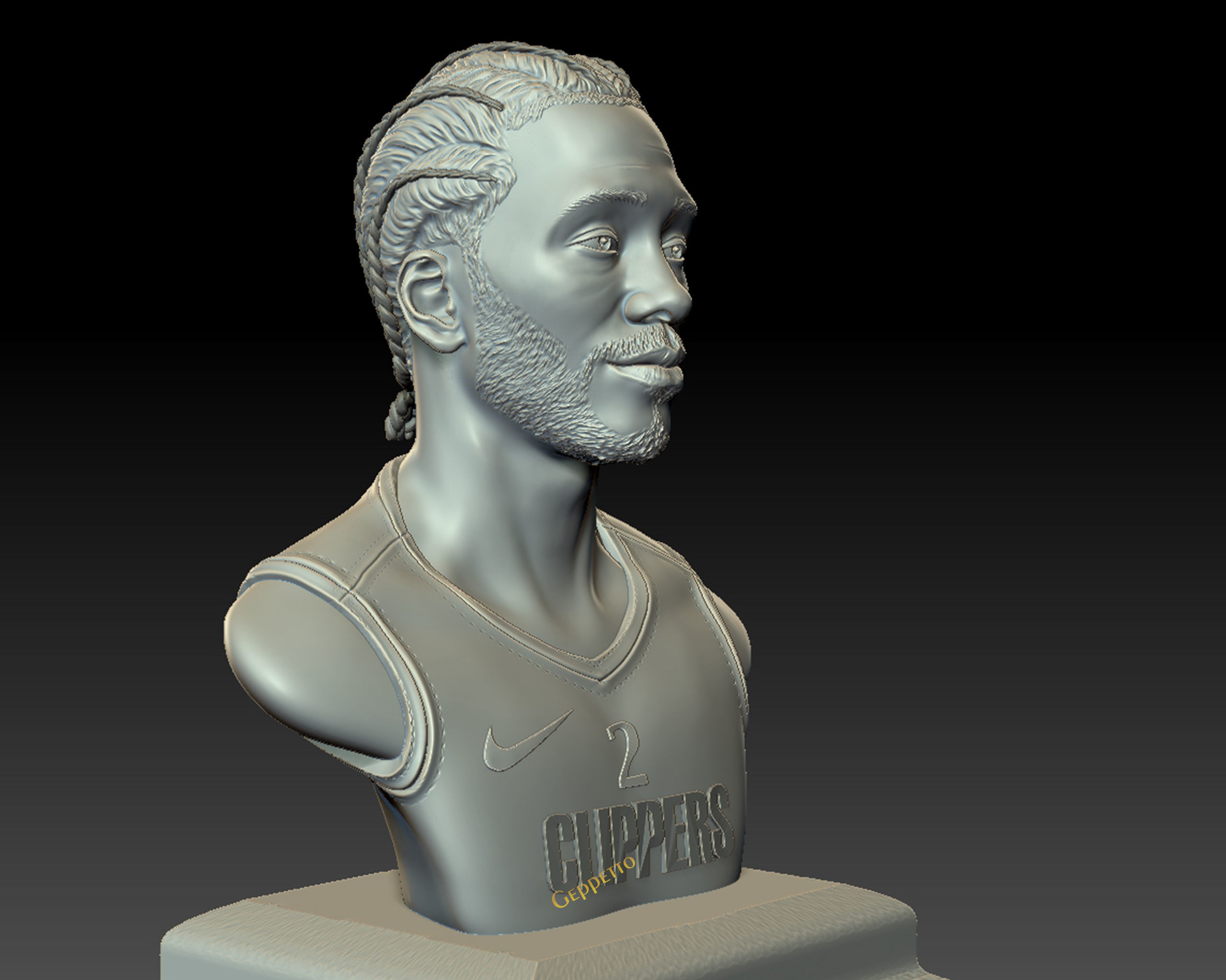 Kawhi Leonard 3D portrait sculpture ready to 3D print 3D print model_38