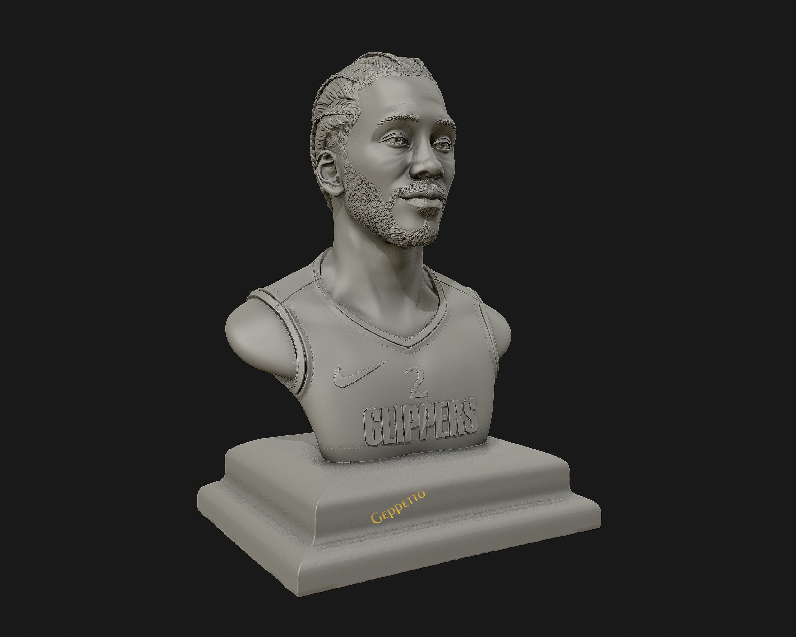 Kawhi Leonard 3D portrait sculpture ready to 3D print 3D print model_9