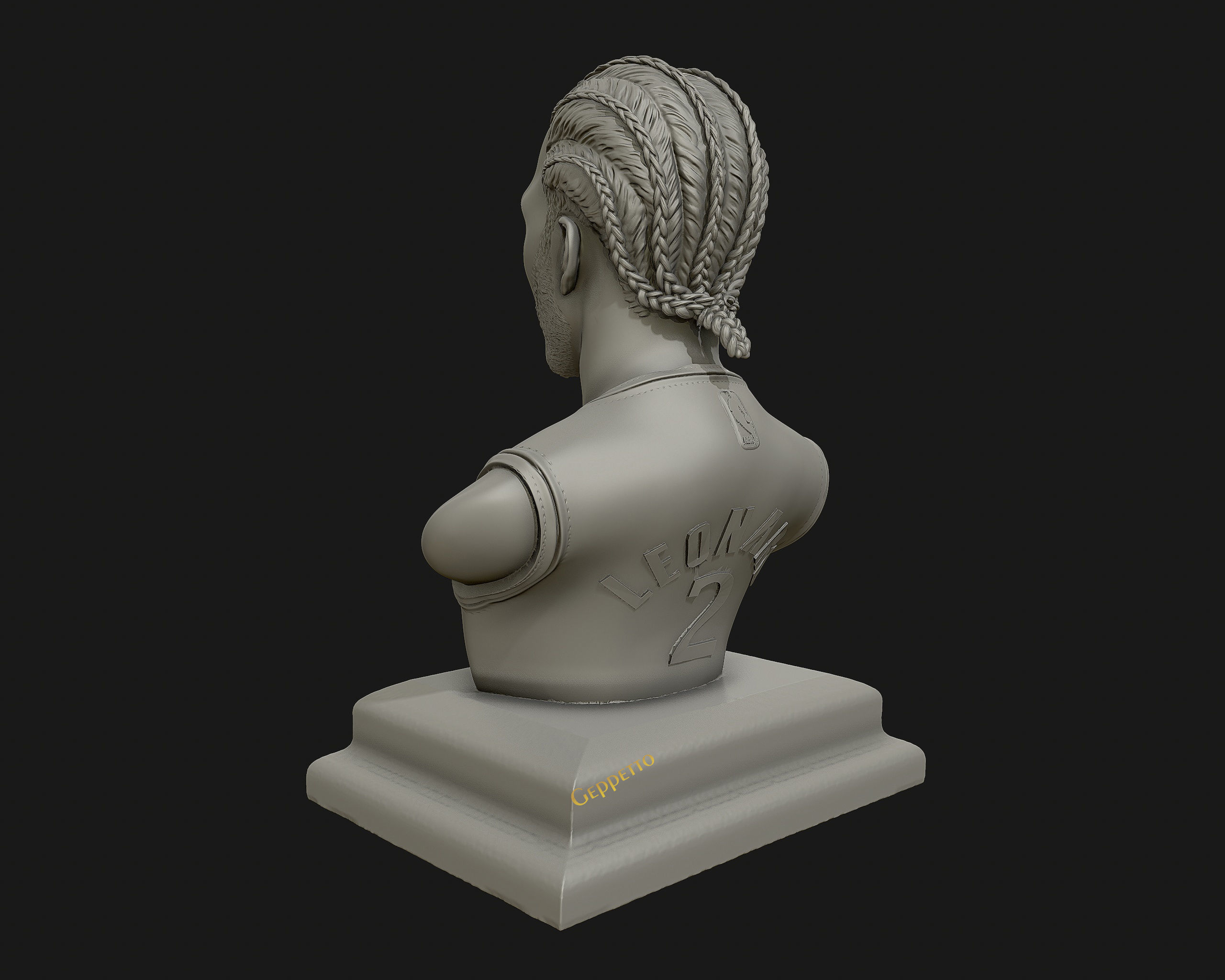 Kawhi Leonard 3D portrait sculpture ready to 3D print 3D print model_2