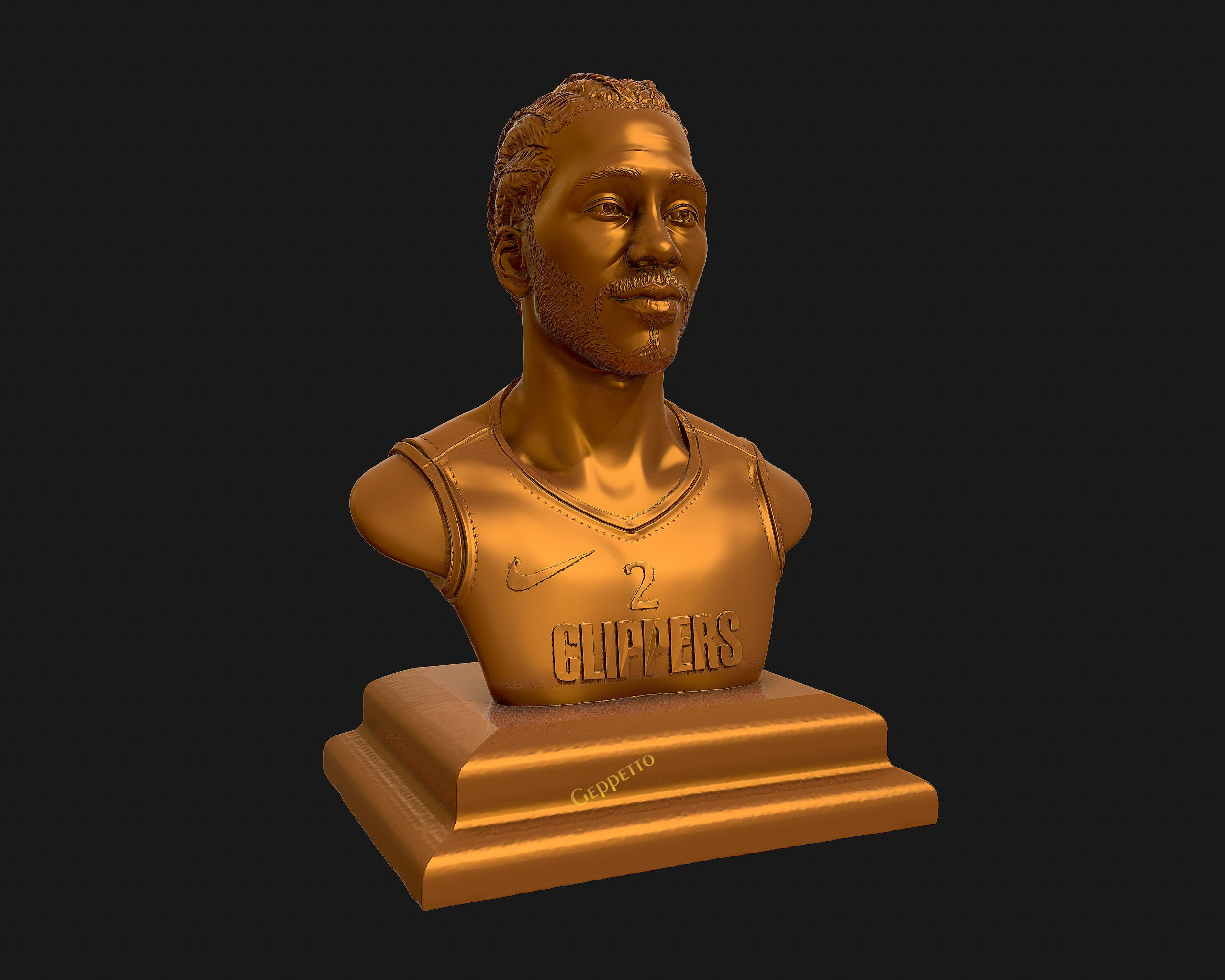 Kawhi Leonard 3D portrait sculpture ready to 3D print 3D print model_31