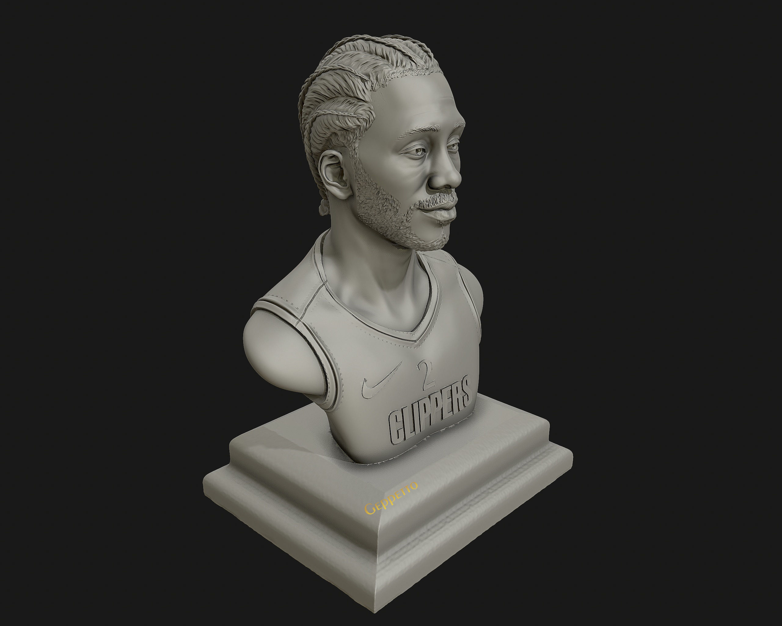 Kawhi Leonard 3D portrait sculpture ready to 3D print 3D print model_13