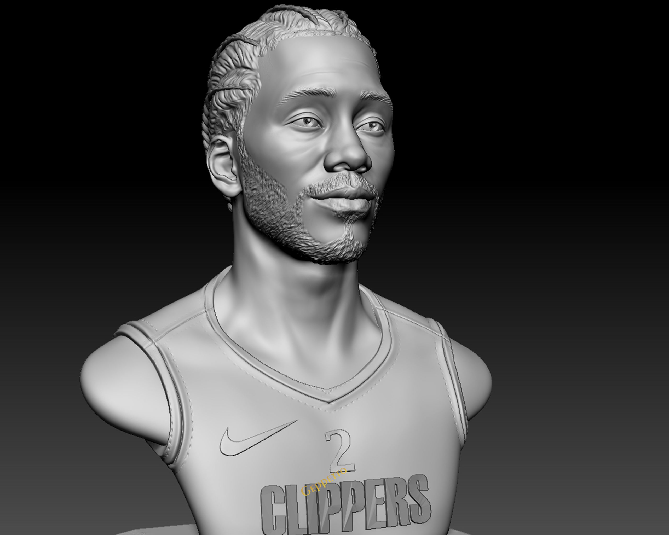 Kawhi Leonard 3D portrait sculpture ready to 3D print 3D print model_40