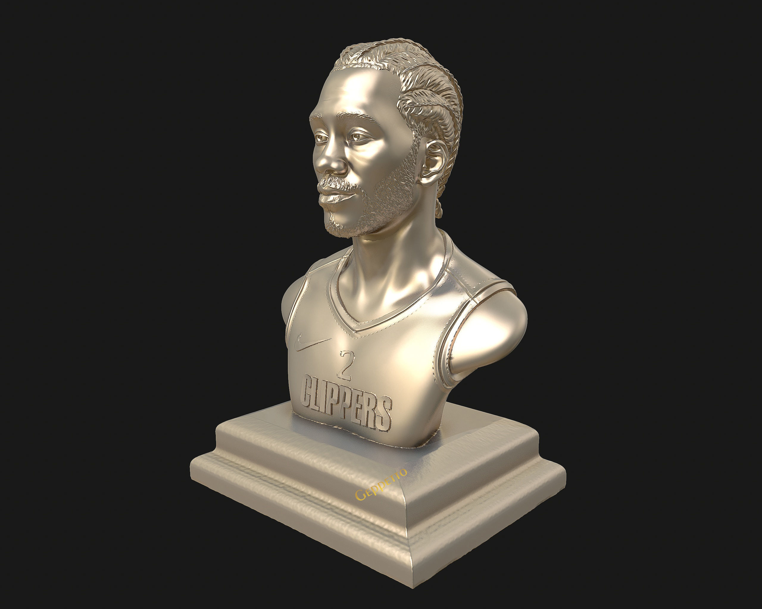 Kawhi Leonard 3D portrait sculpture ready to 3D print 3D print model_19