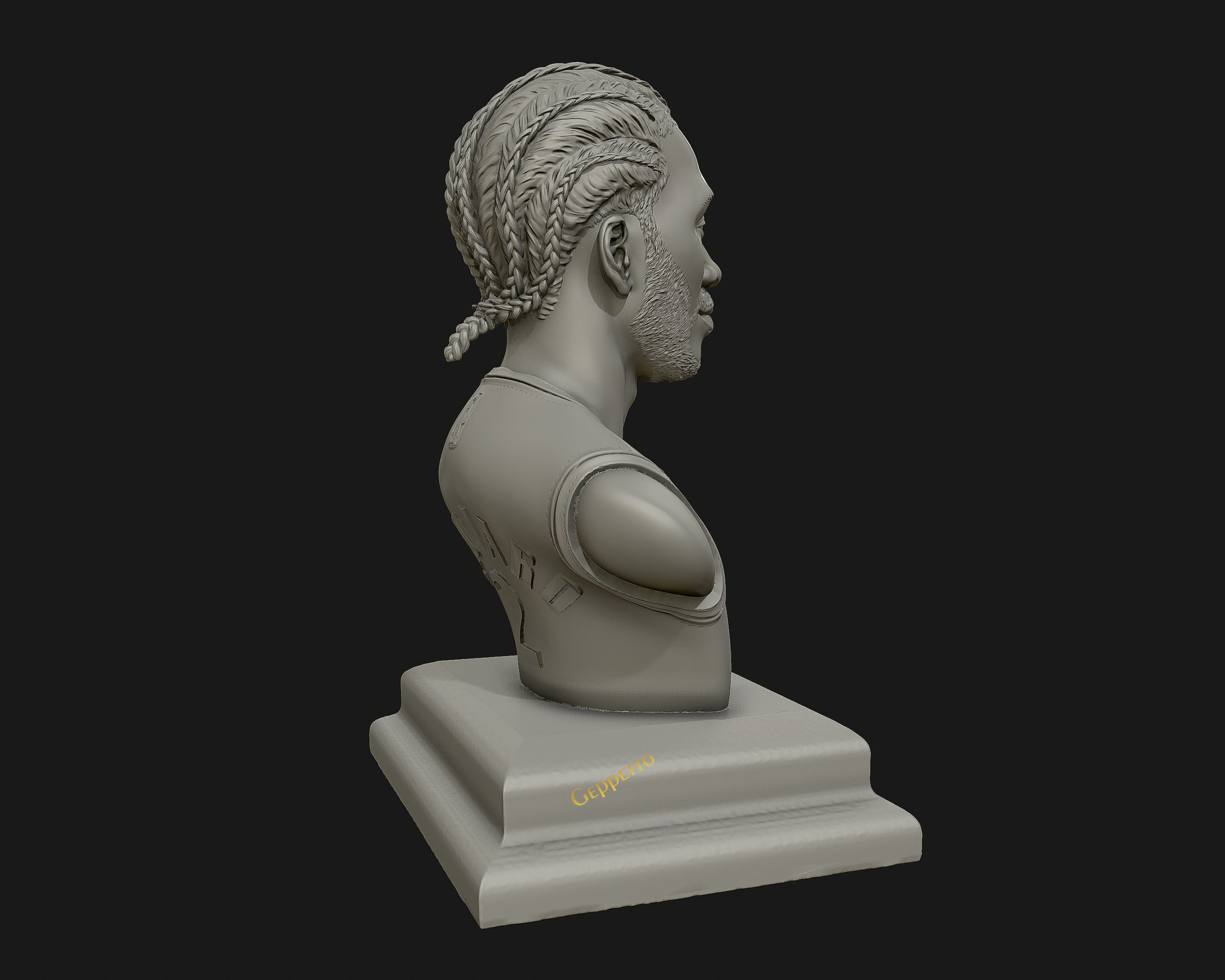 Kawhi Leonard 3D portrait sculpture ready to 3D print 3D print model_5