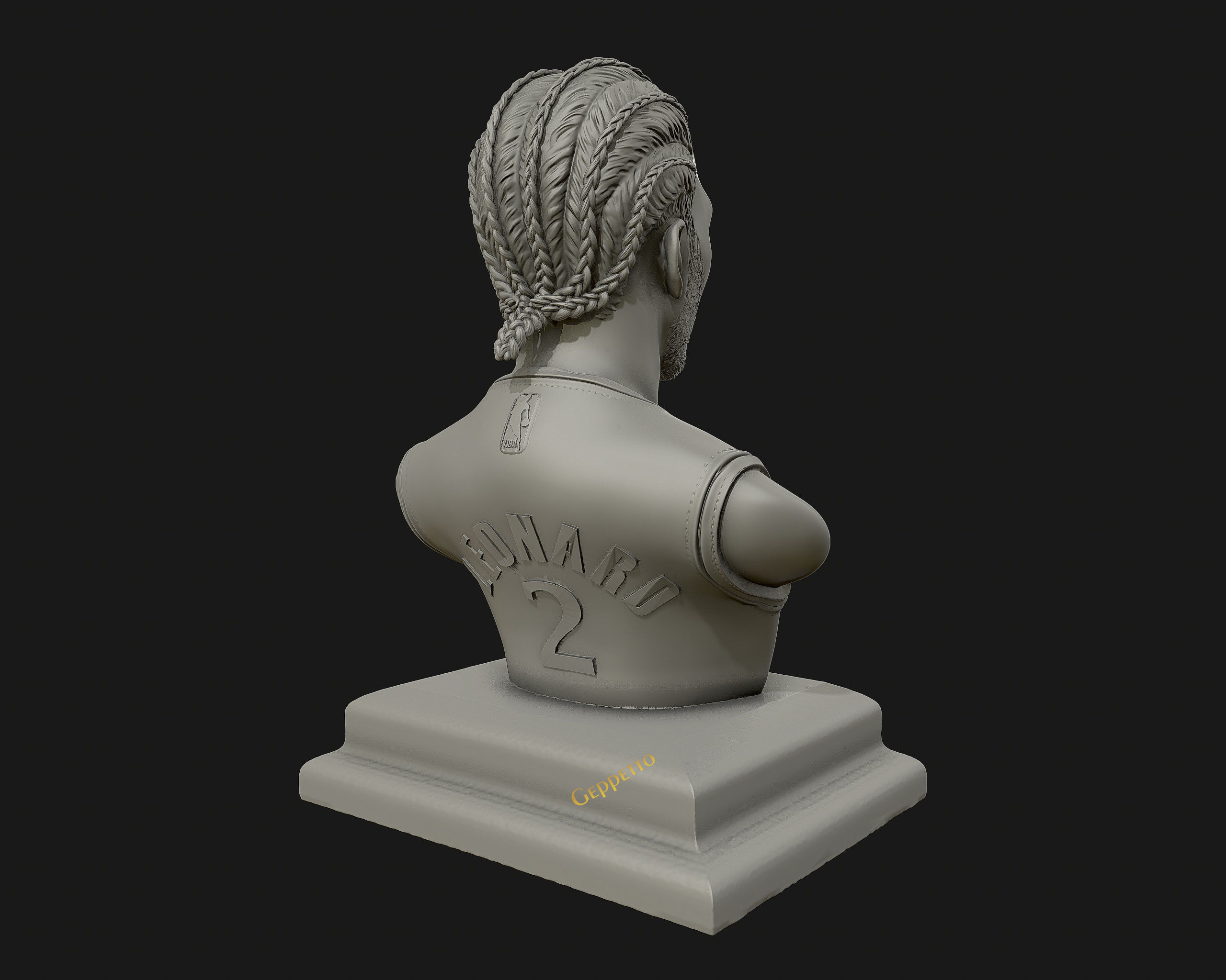 Kawhi Leonard 3D portrait sculpture ready to 3D print 3D print model_4