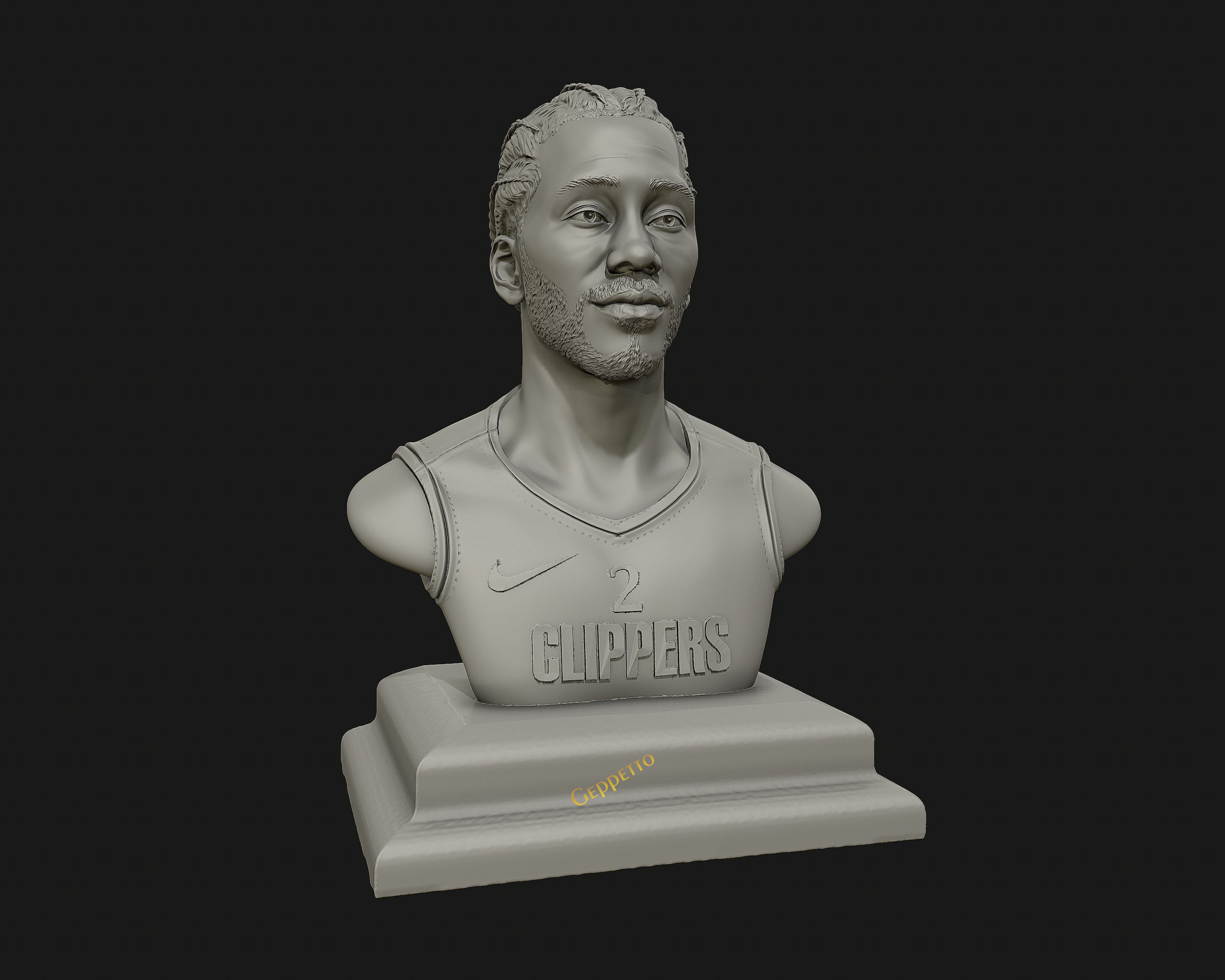 Kawhi Leonard 3D portrait sculpture ready to 3D print 3D print model_10