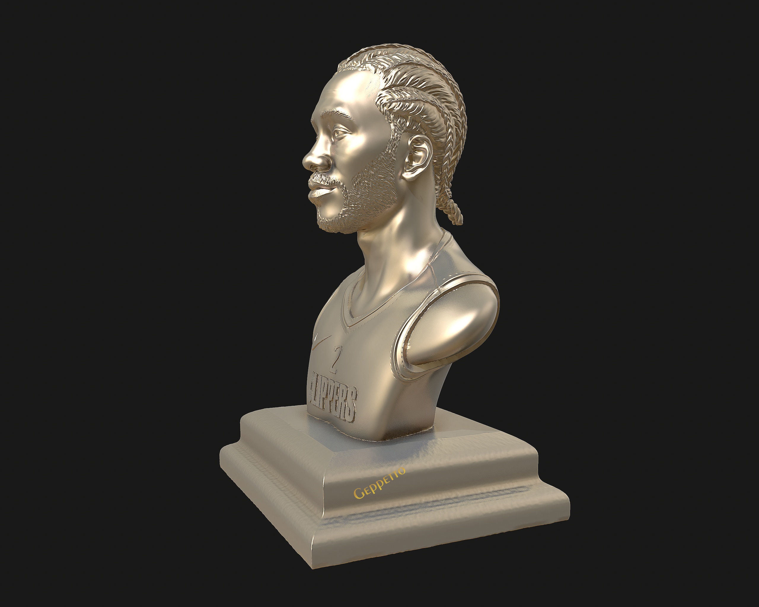 Kawhi Leonard 3D portrait sculpture ready to 3D print 3D print model_21